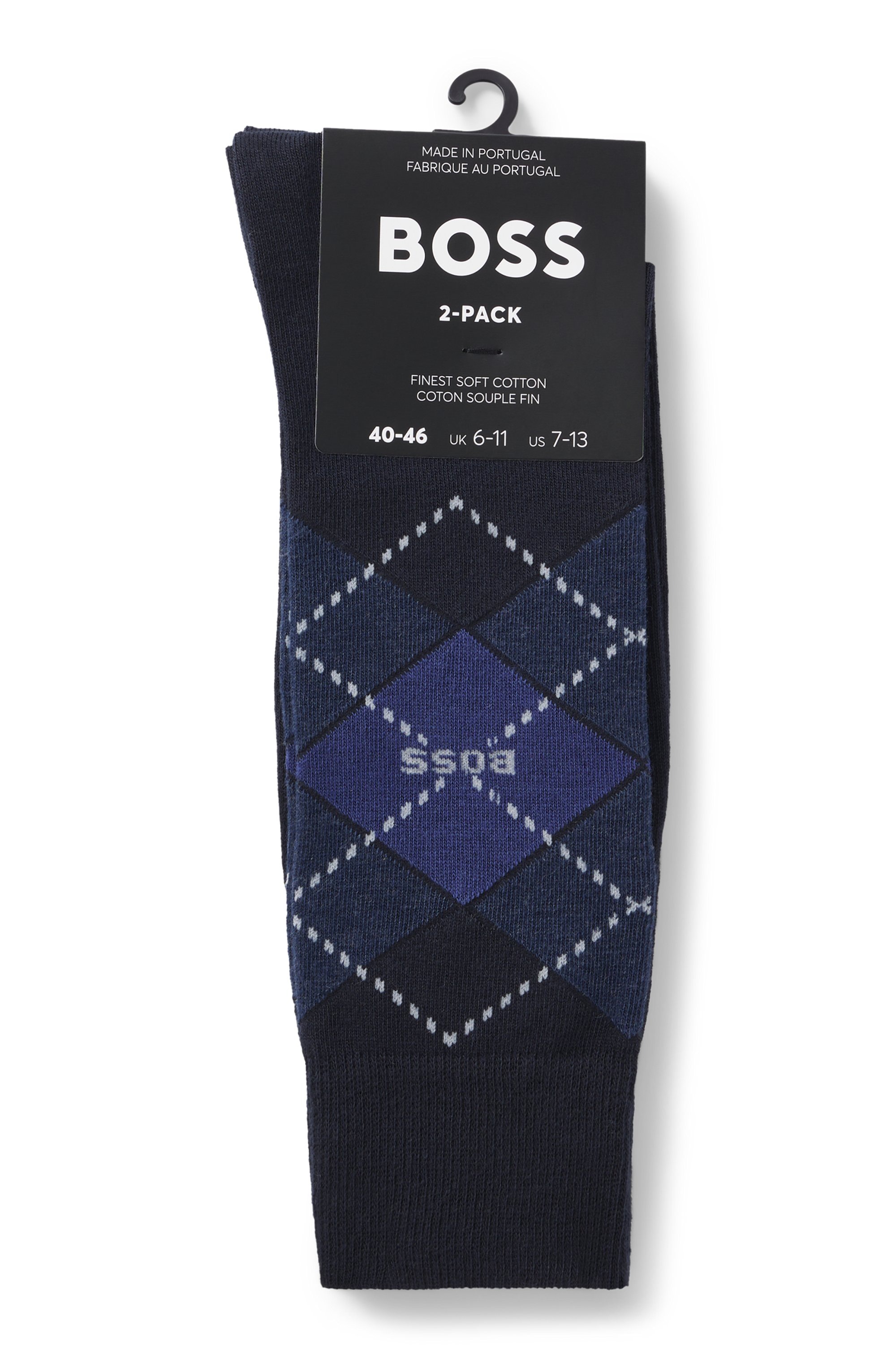 Thumbnail - BOSS Socken "2P RS Argyle CC" Packung, 2er Pack, 2 Stk. tlg. mit BOSS Schriftzug