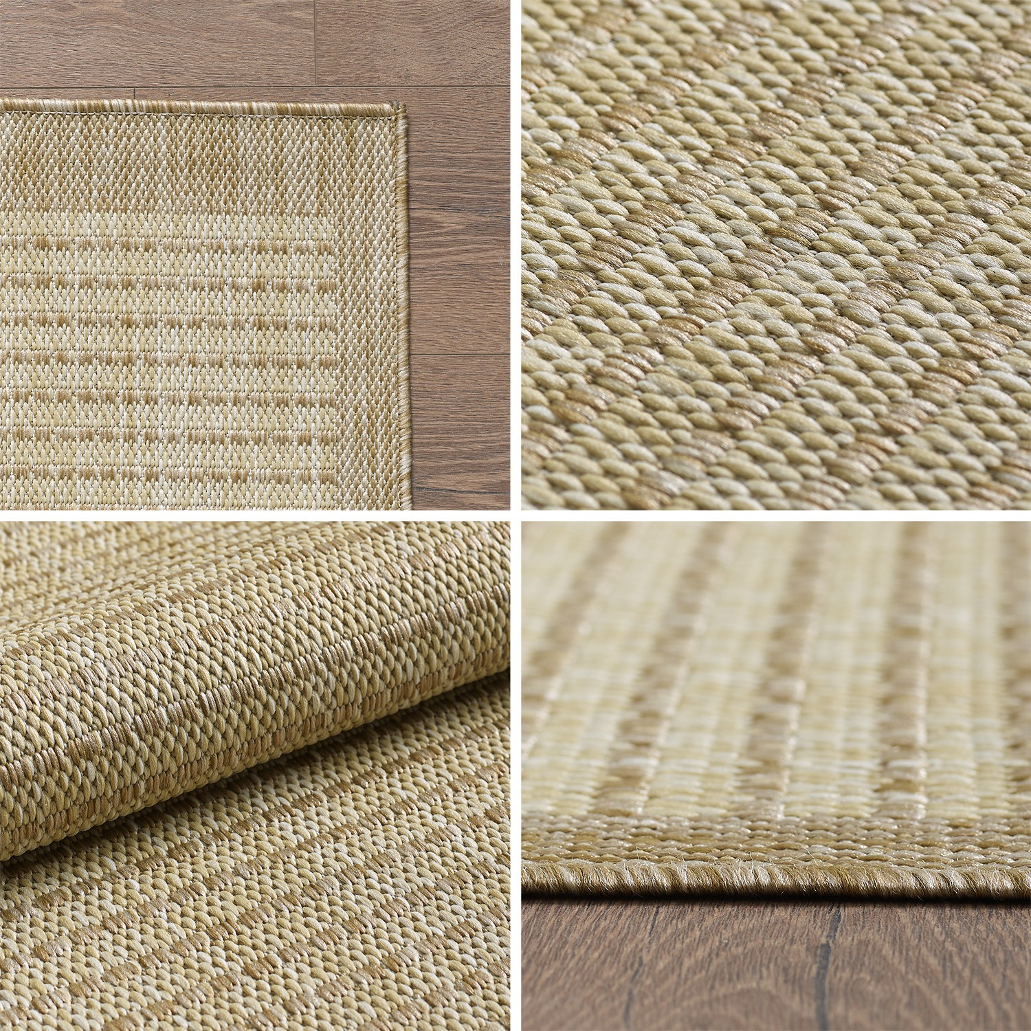 Outdoorteppich AYYILDIZ TEPPICHE "GIZA 1410", beige, B:140cm H:3mm L:200cm, Polypropylen, Teppiche, Outdoorteppich, Läufer, In- und Outdoor, Wetterfest, Wasserabweisend, robust 3
