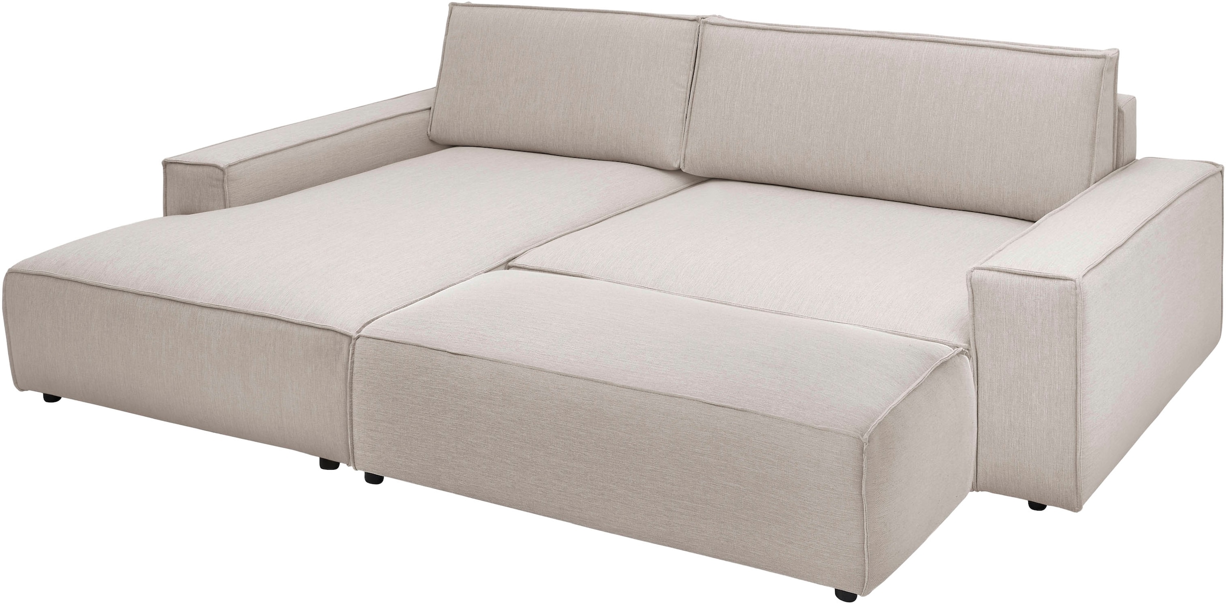 Home affaire Polsterecke »NEU: SHERWOOD XXL tief, L-Form mit Schlaffunktion, Big-Sofa mit Hocker«, (Set, 2 St.), stellbar zum Schlafsofa (Krokodilverbinder), Cord, Leinenoptik