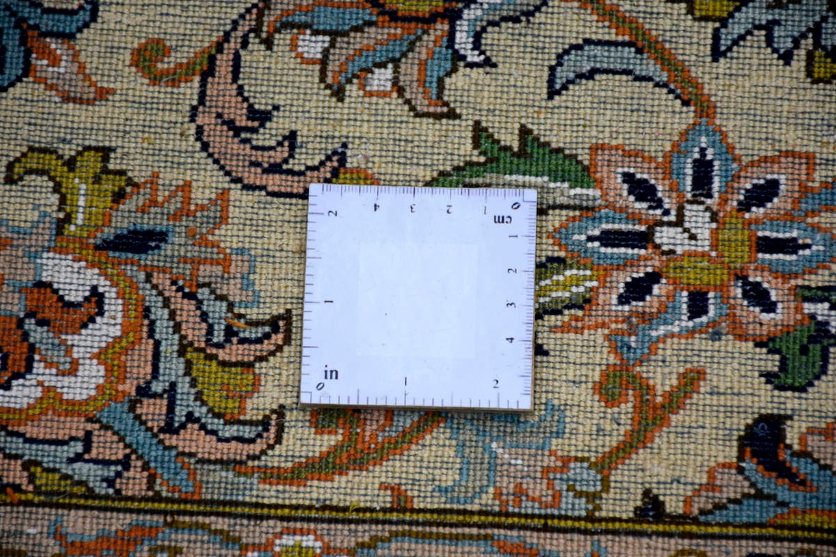 Kayoom Seidenteppich »Kashan 8813«, rechteckig, 10 mm Höhe, Einzelstück mit Zertifikat, Wohnzimmer