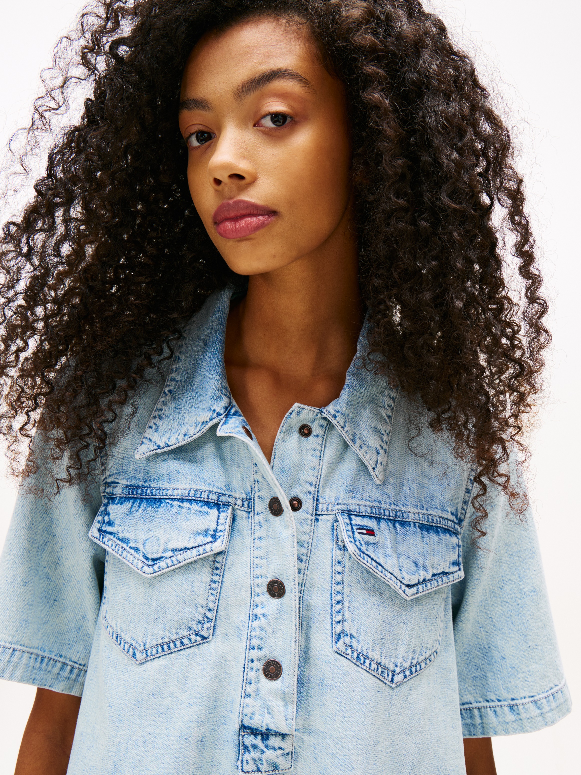 Tommy Jeans Jeanskleid "A-LINE DENIM DRESS EXT" Brusttaschen günstig online kaufen