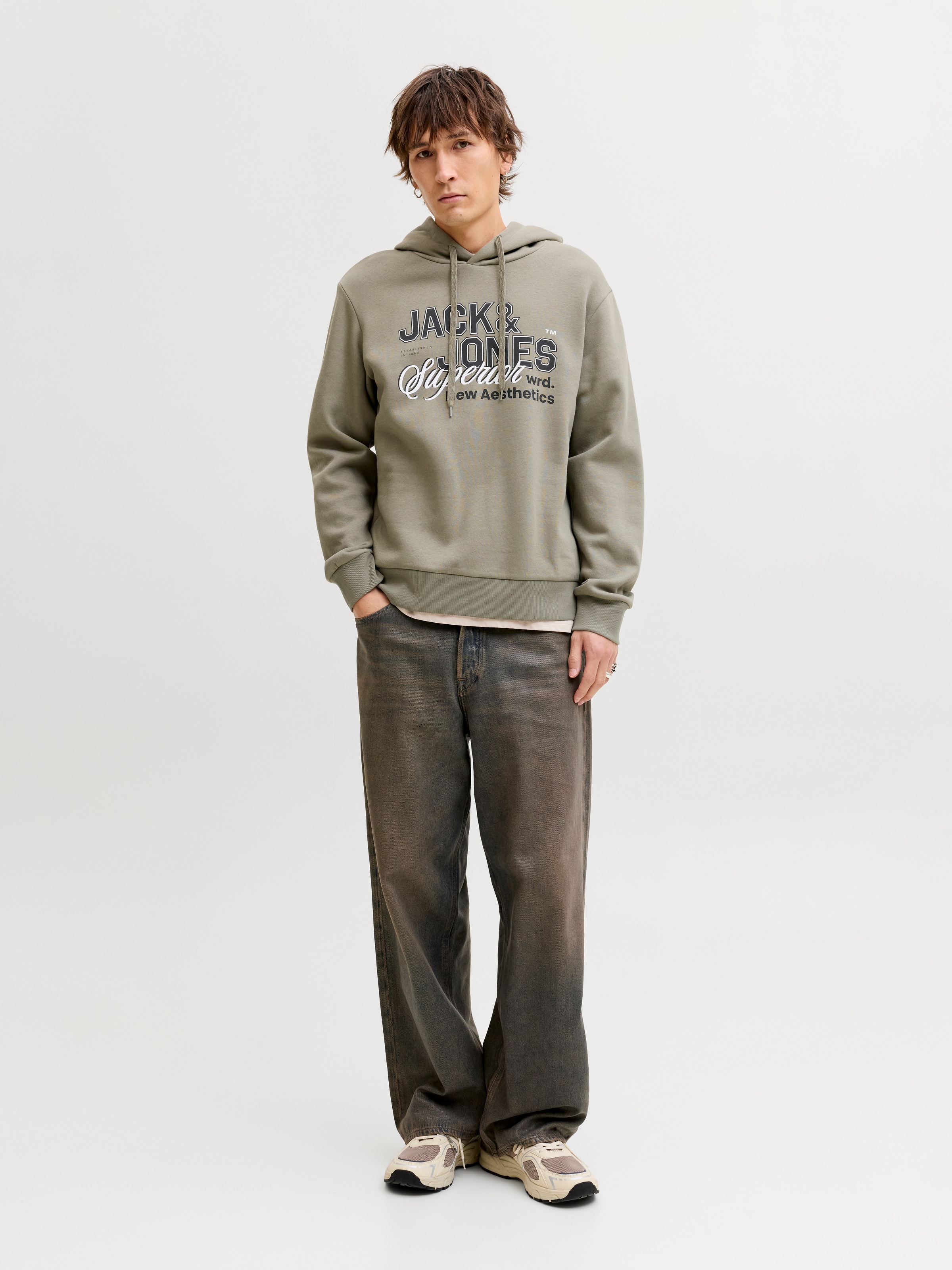 Jack & Jones Sweat à Capuche 12279649 Logo 2 Colors Vetiver M Homme 4