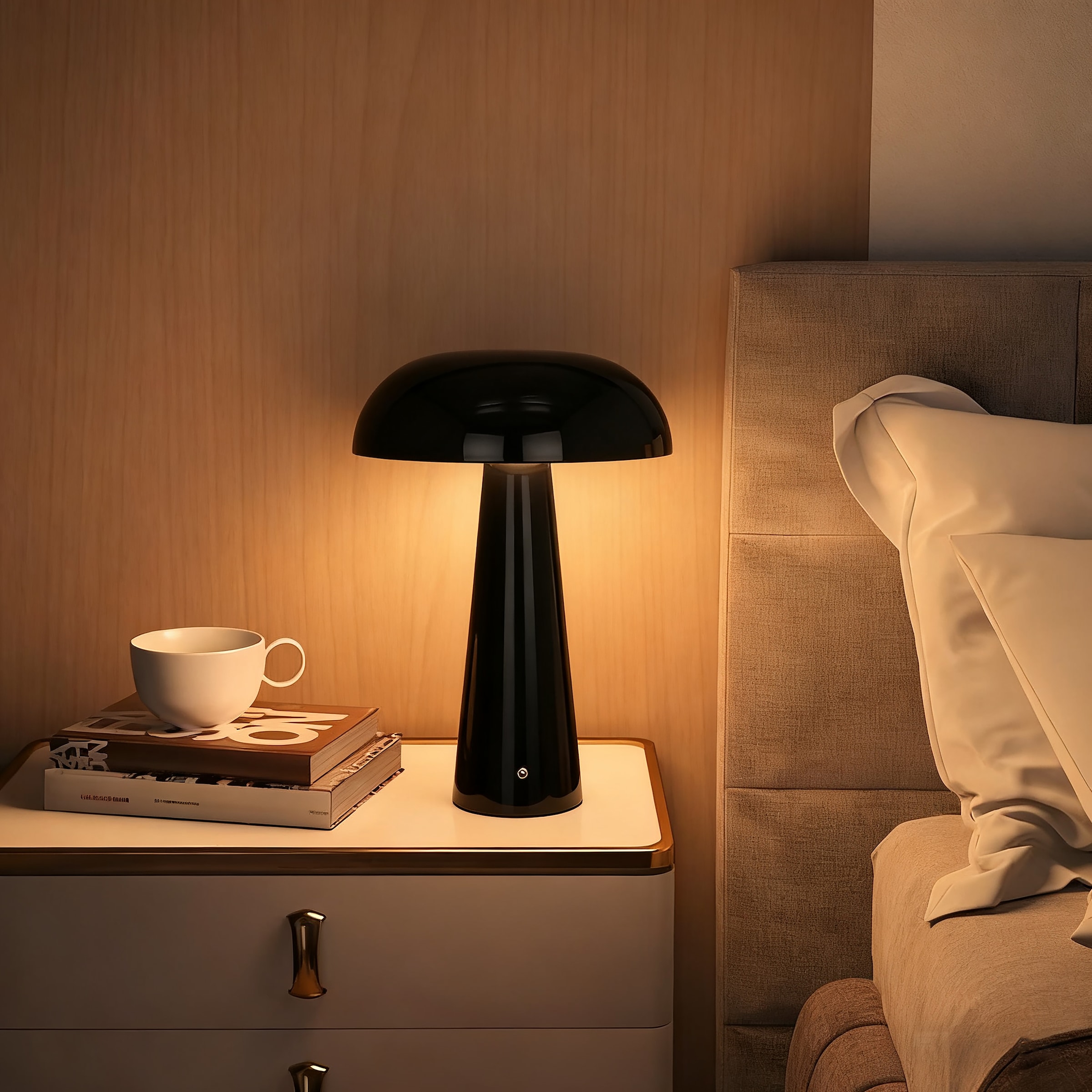 OTTO home LED Tischleuchte »Katniss - Akkuleuchte« LED-Modul 1 Stk. warmweiß - kaltweiß Farbwechsel, 2600 mAh Akku, USB-C, Akkulampe, Tischlampe kabellos