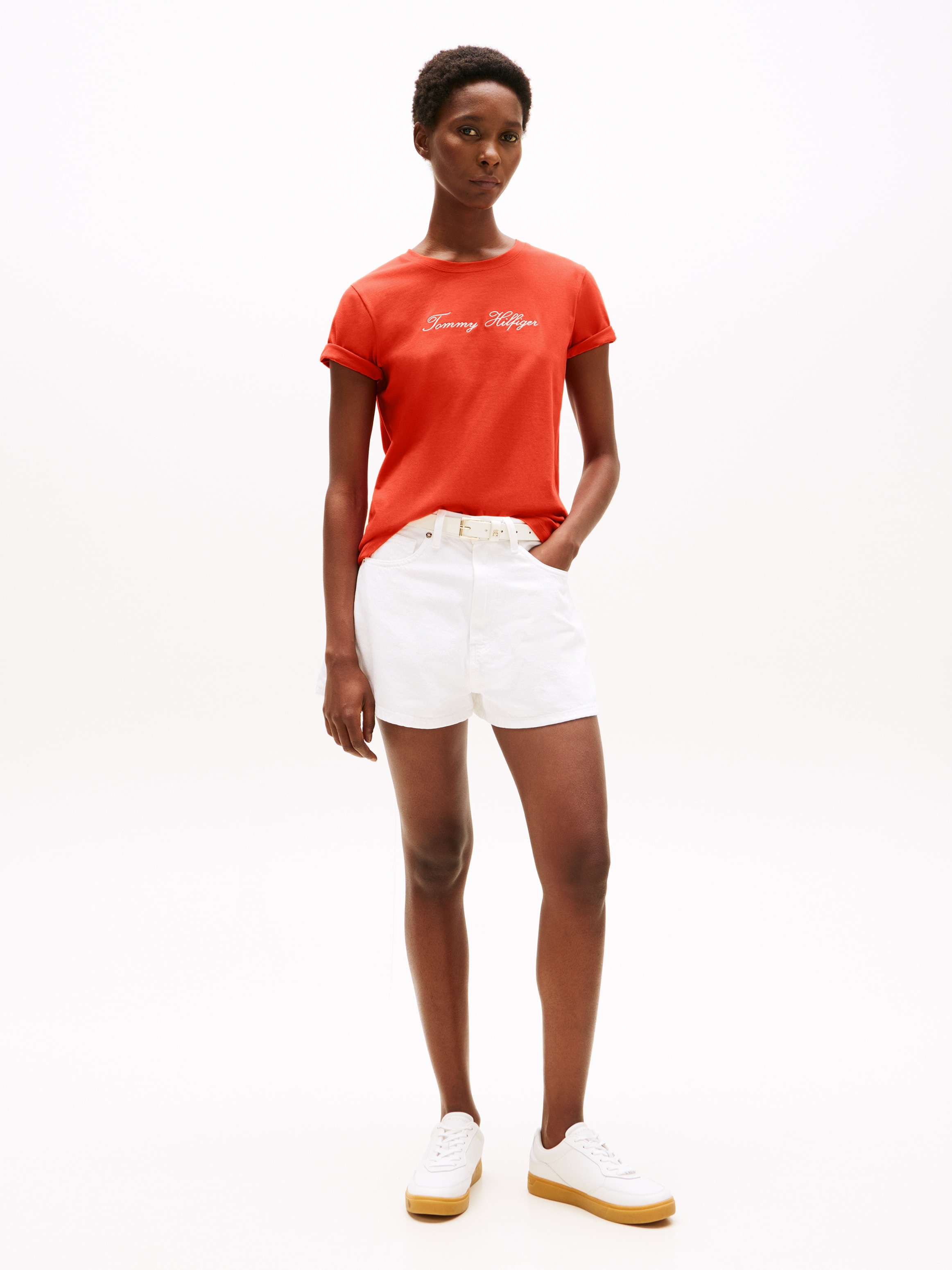 Tommy Hilfiger Kurzarmshirt »SCRIPT REG C-NK SS T-SHIRT«, mit Tommy Hilfiger Script Logo-Schriftzug