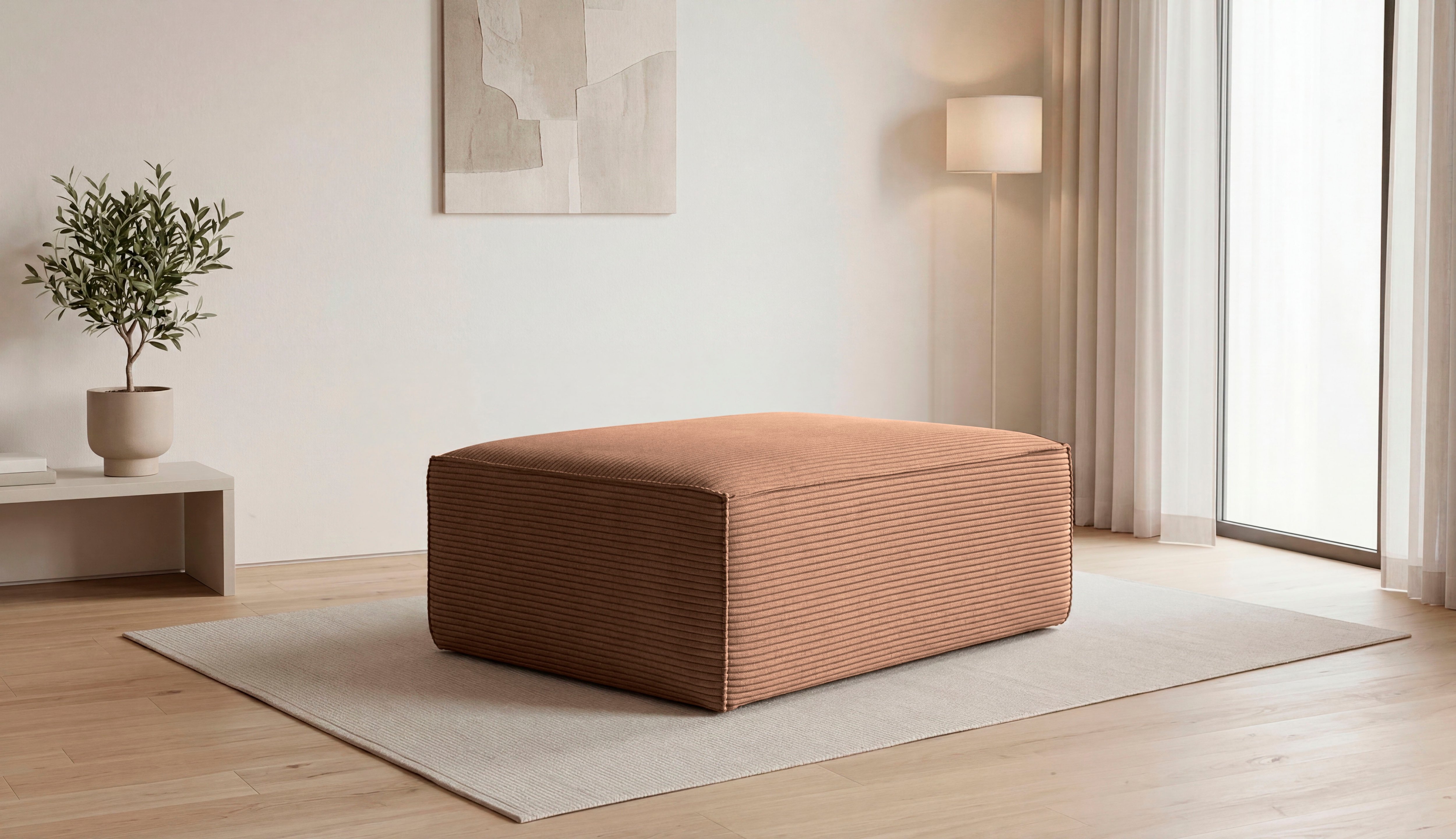 OTTO home Polsterhocker "Clayton Breite 103 cm" in einem trendigen Cord-Bezug