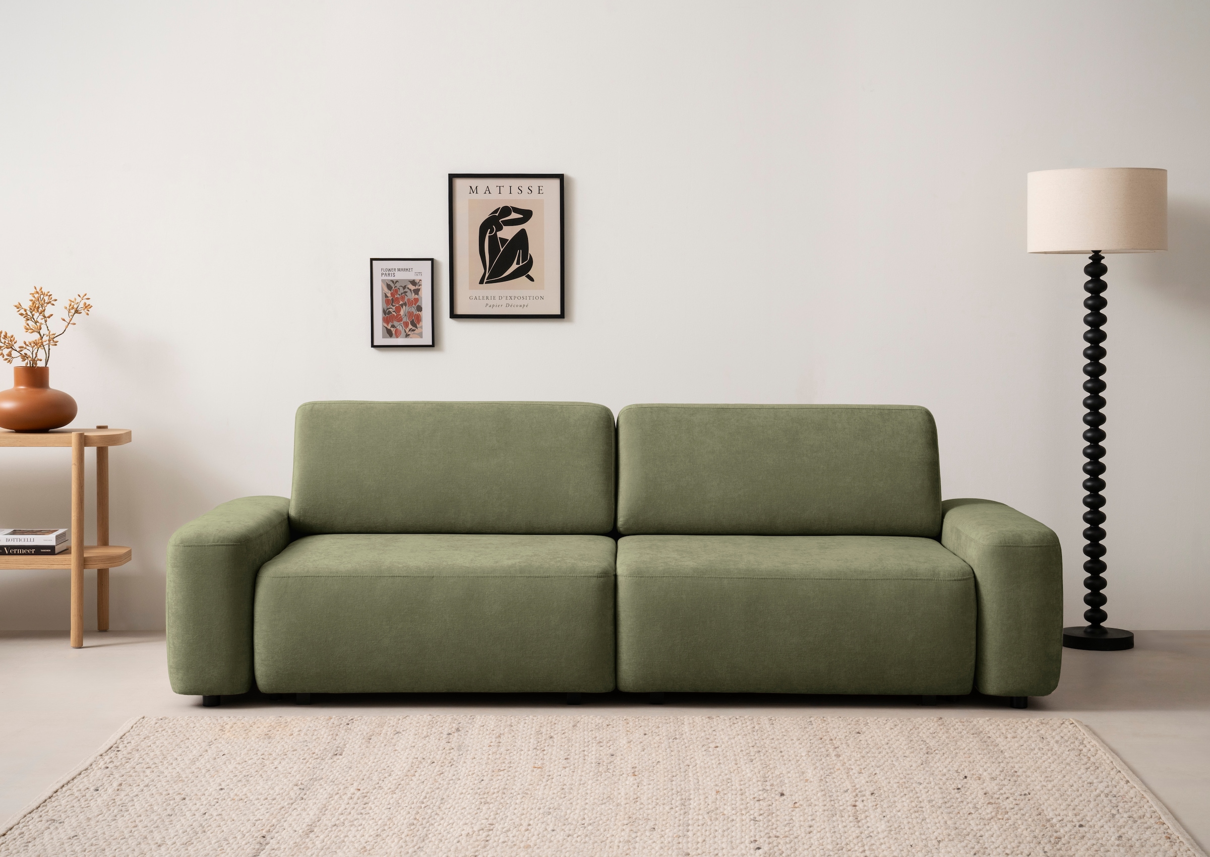 Home affaire 3-Sitzer "TORGE (257cm), Sofa,Schlafsofa in Cord, Samtvelours, günstig online kaufen