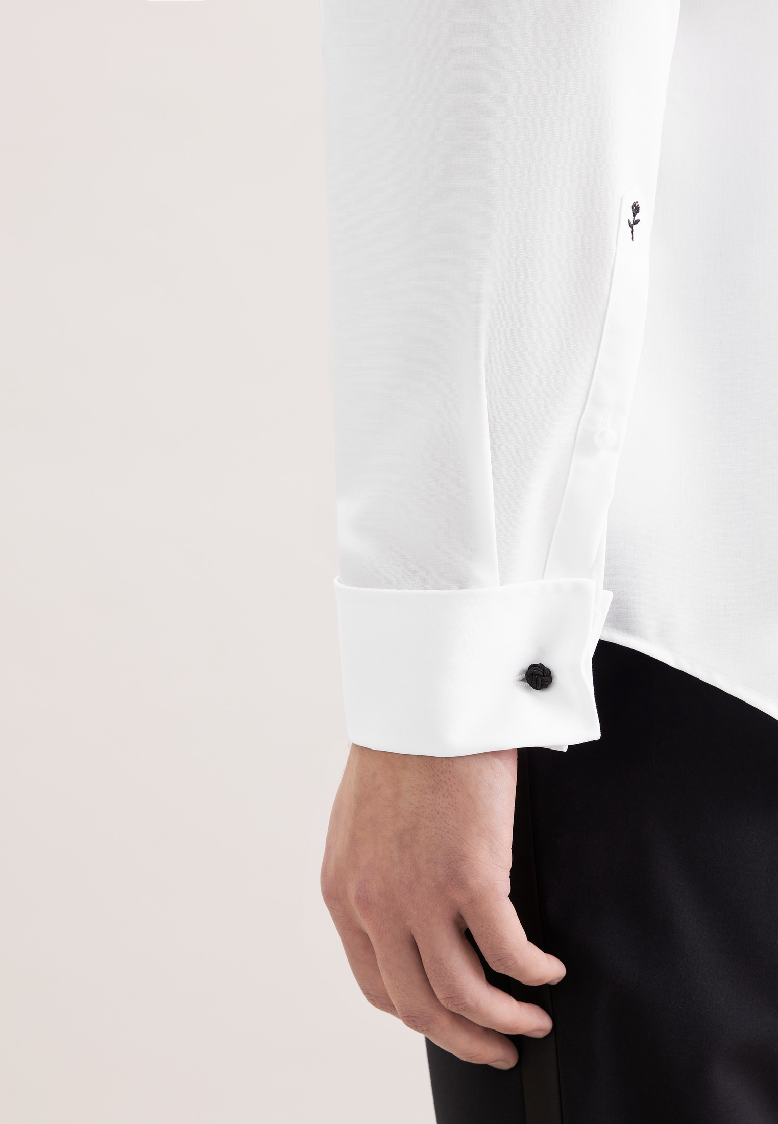 Seidensticker Schwarze Rose Men's Business Shirt White Size S 3
