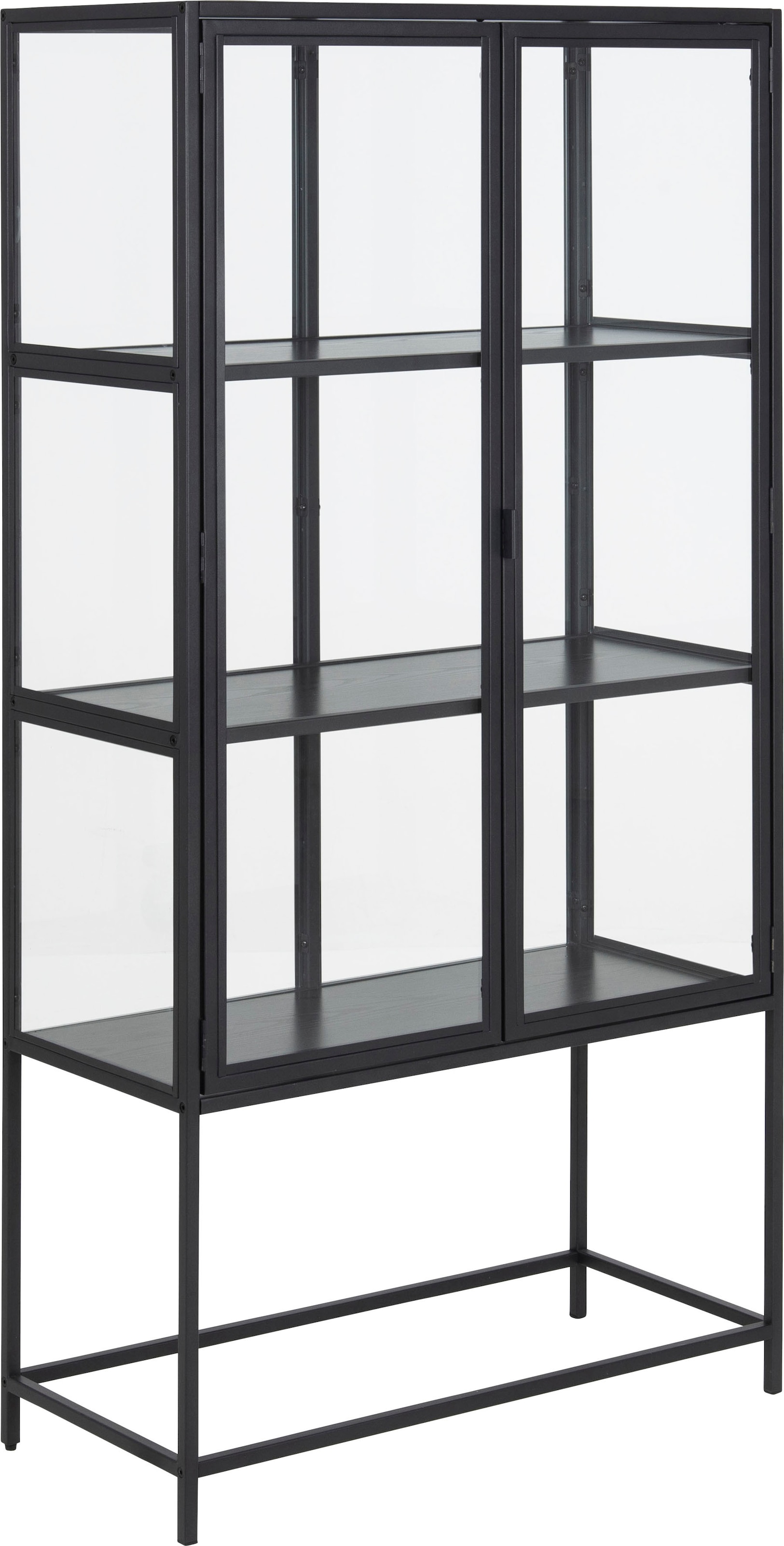 ACTONA GROUP Glasvitrine, mit Glastüren und Metallrahmen, 3 Einlegeböden, B: 77 x H: 150 cm