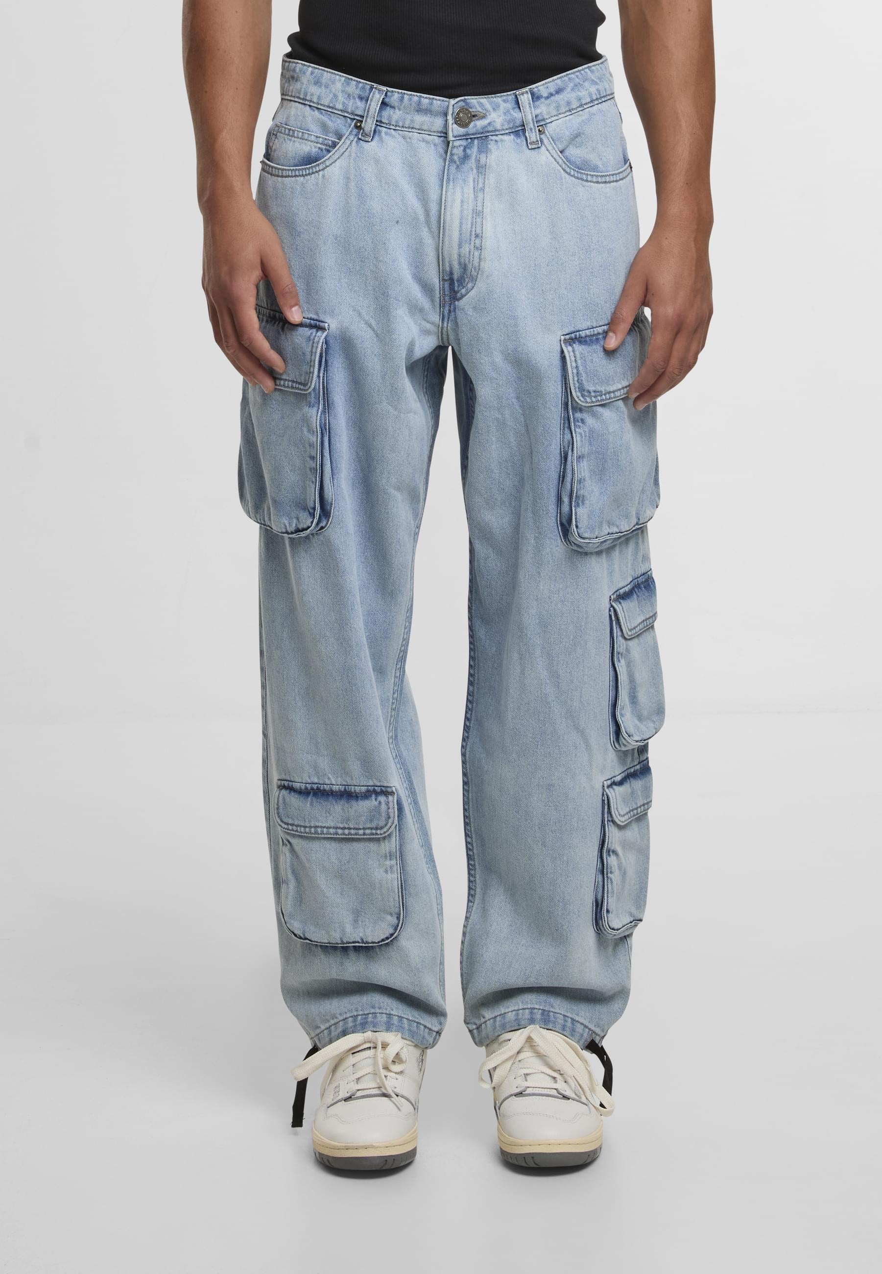 URBAN CLASSICS Cargohose »Urban Classics Multi Pocket Denim Cargo«, (1 tlg.)