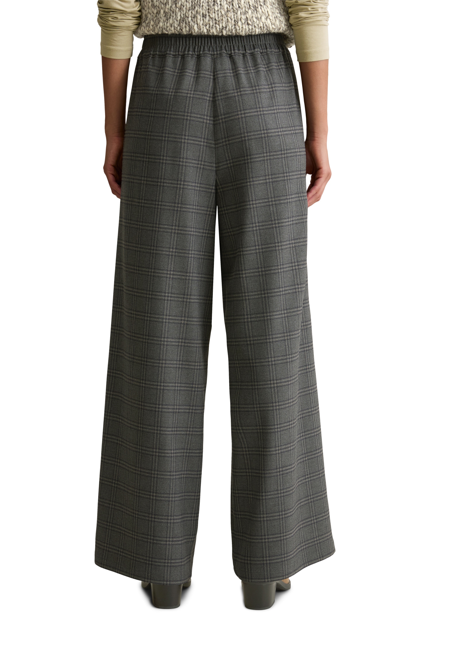 Marc OPolo DENIM Schlupfhose Karohose mit weitem Bein, elastischer Bund günstig online kaufen