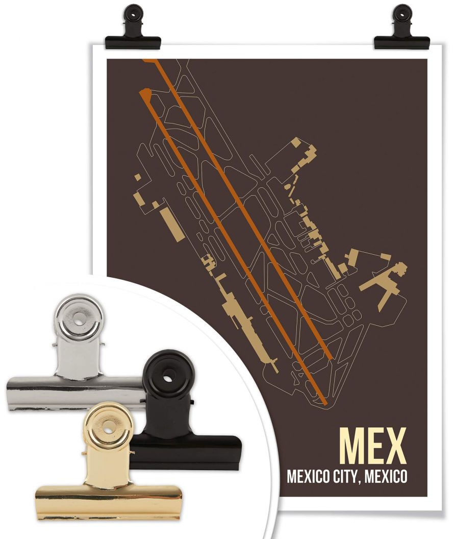 Wall-Art Poster »Wandbild MEX Grundriss Mexico City«, Grundriss, (1 St.),  Poster, Wandbild, Bild, Wandposter kaufen | BAUR