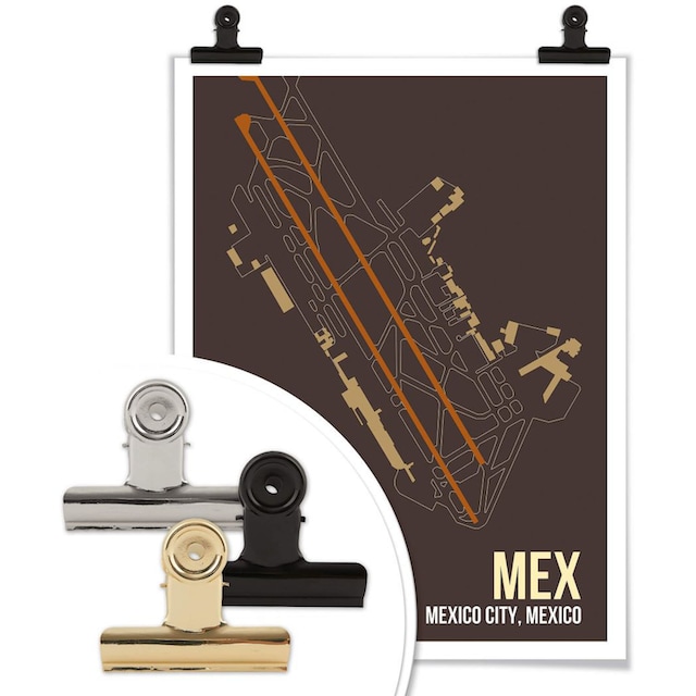 Wall-Art Poster »Wandbild MEX Grundriss Mexico City«, Grundriss, (1 St.),  Poster, Wandbild, Bild, Wandposter kaufen | BAUR