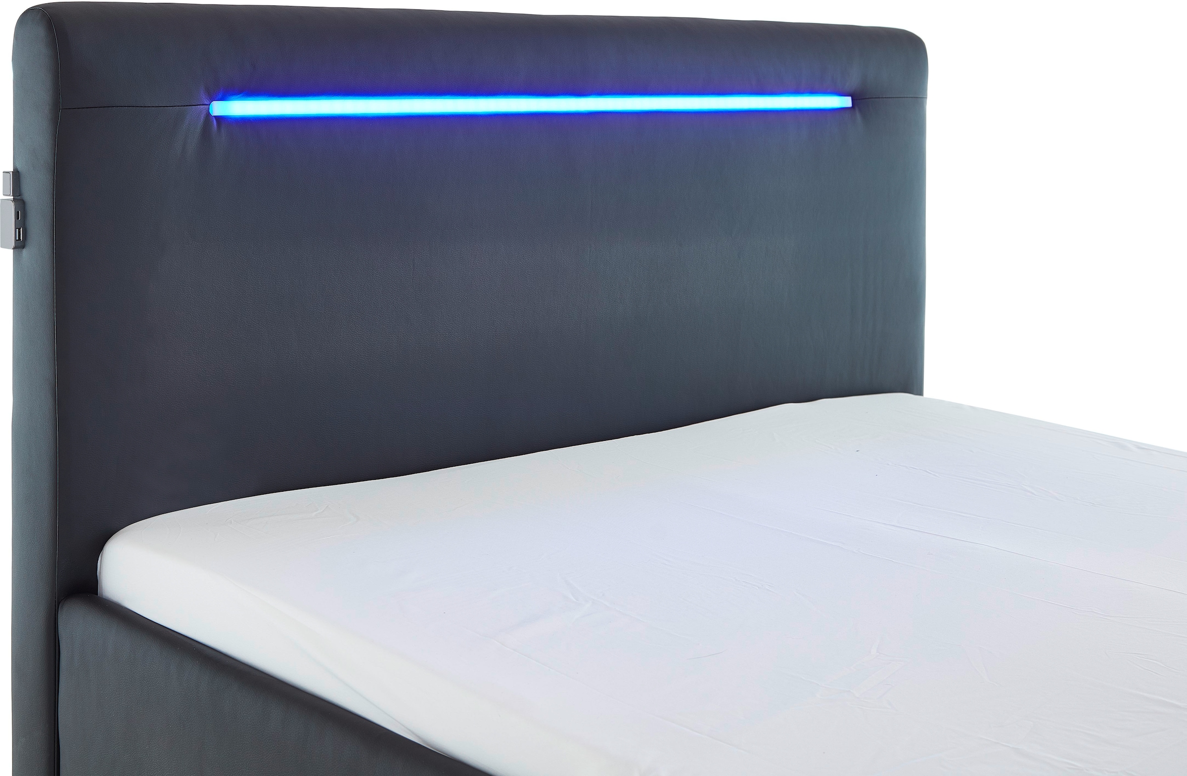 meise.möbel Polsterbett »Las Vegas III mit LED-Beleuchtung und USB-Anschluss«, erhältlich in den Breiten 140 & 180cm