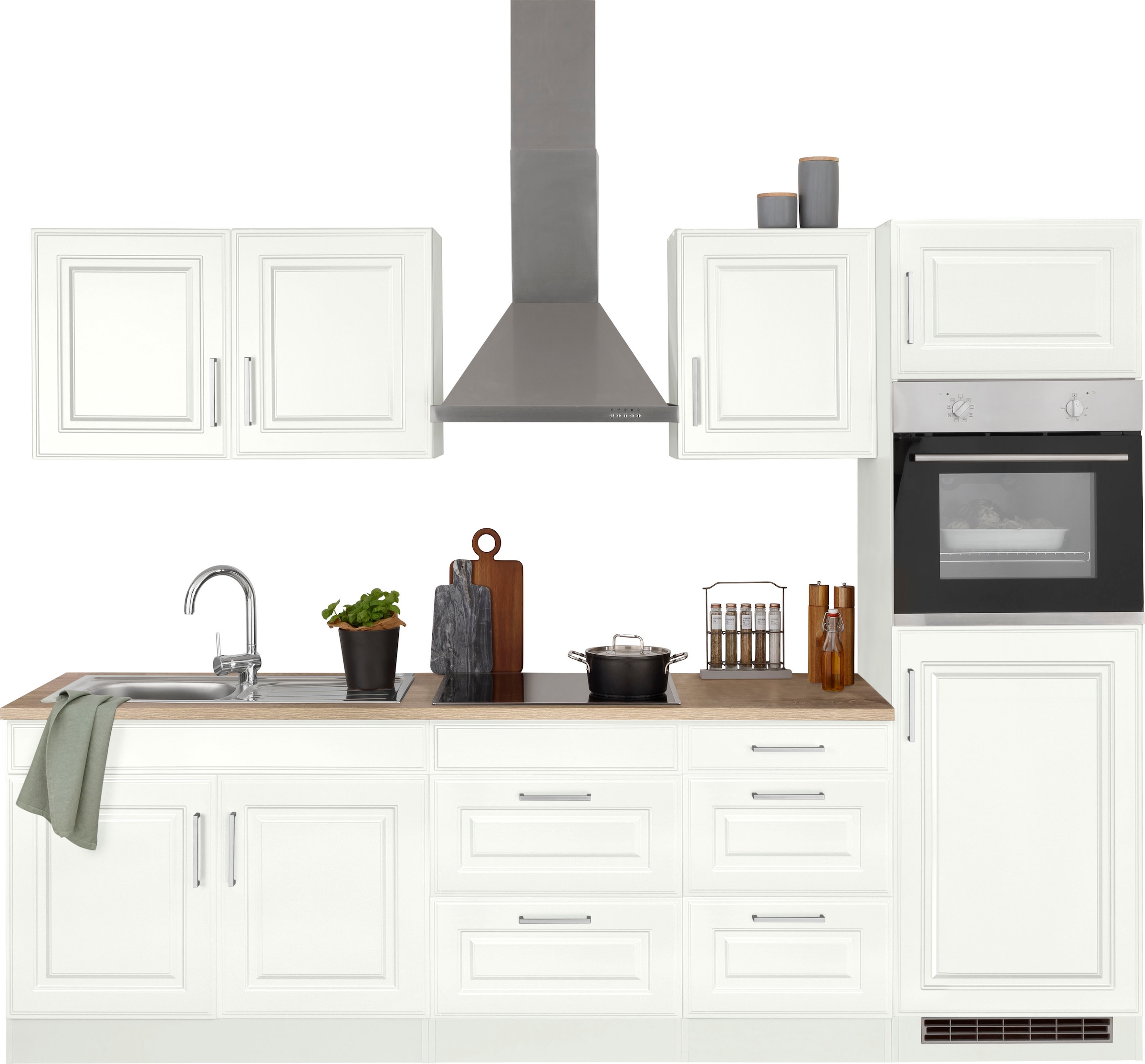 HELD MÖBEL Küchenzeile "Stockholm", Breite 270 cm, mit hochwertigen MDF Fro günstig online kaufen