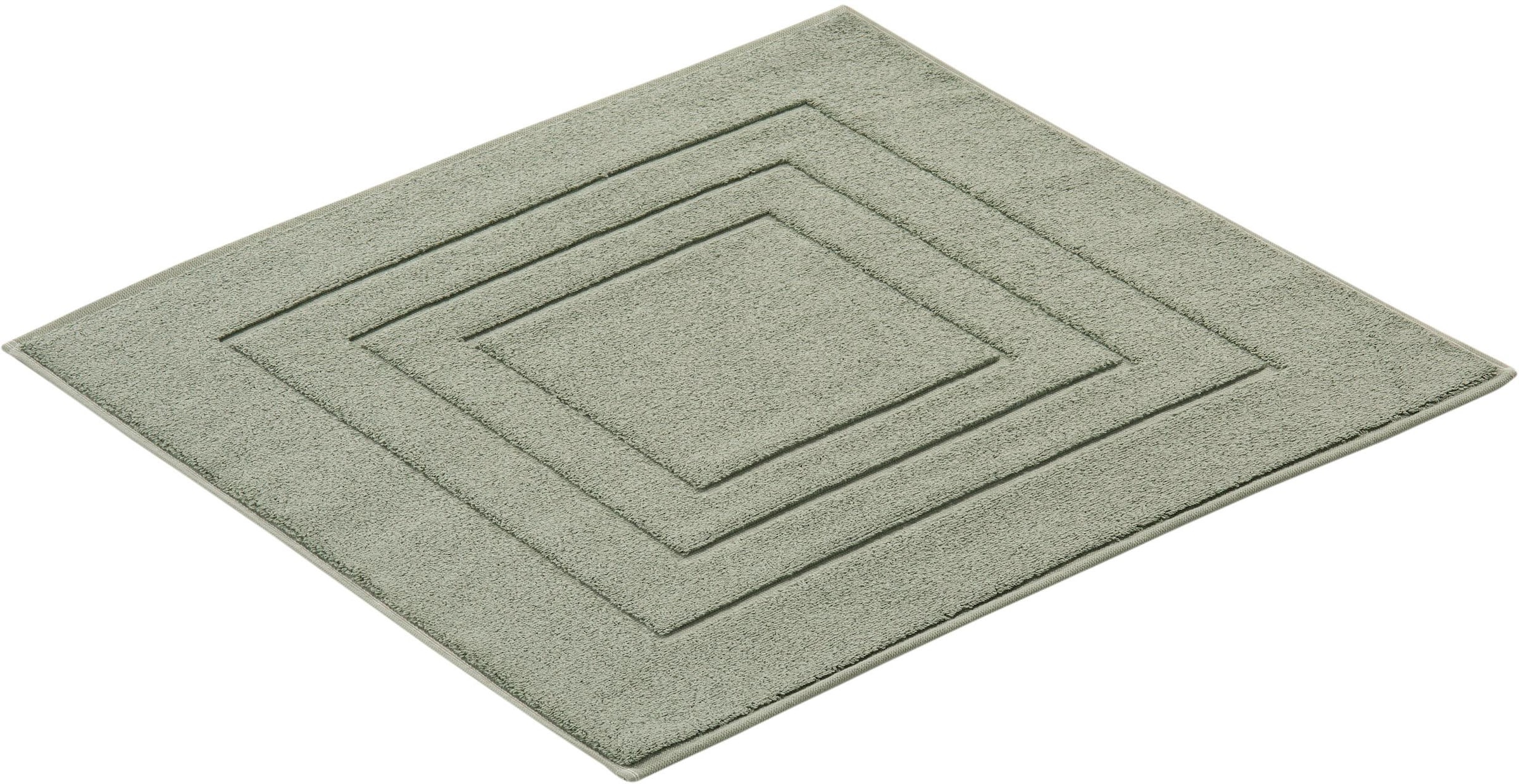 Vossen "Feeling" Höhe 10 mm beidseitig nutzbar fußbodenheizungsgeeignet Badteppich, Uni-Farben, mit Bordüre, Hoch-Tief Effekt, reine Baumwolle