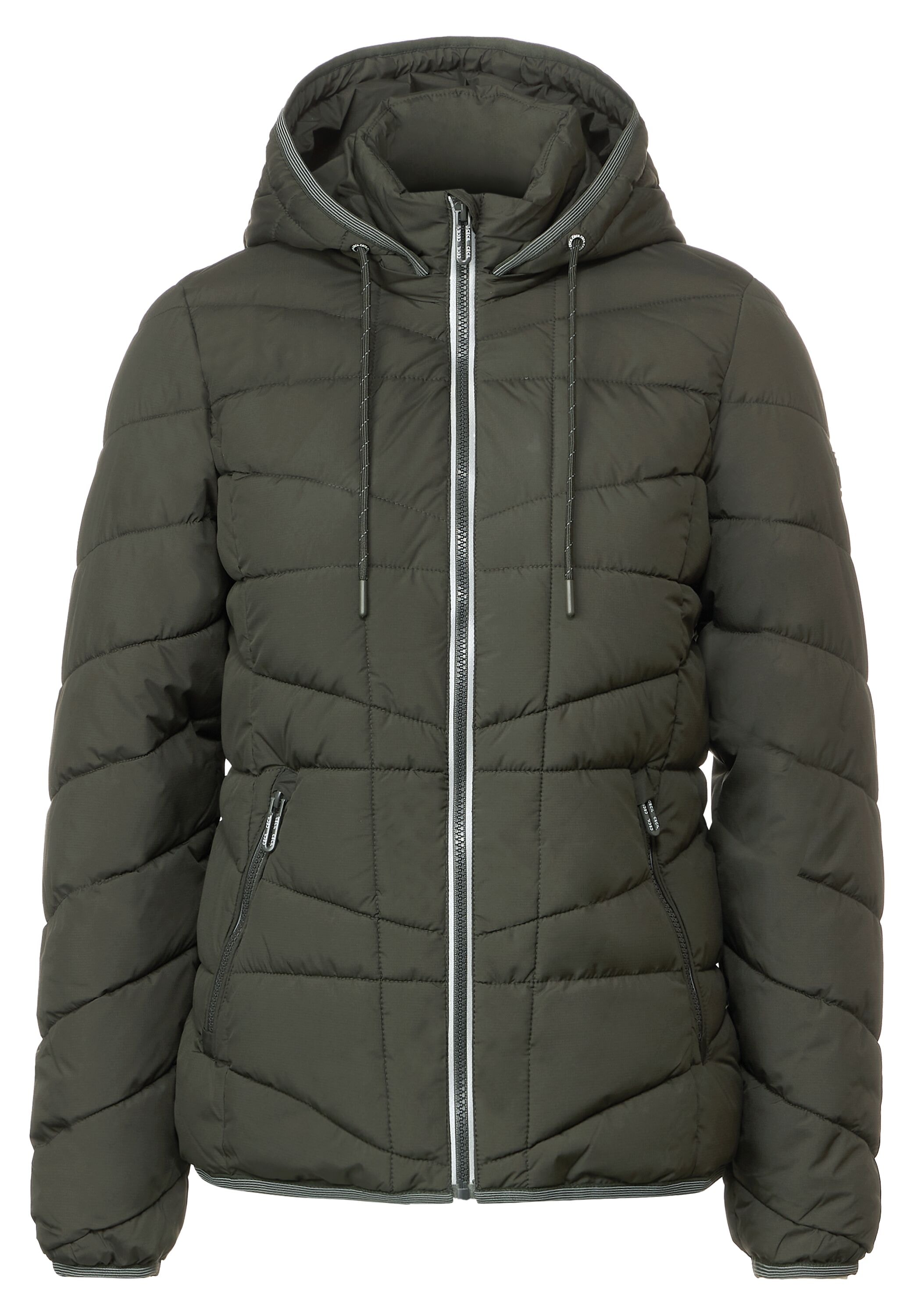 Cecil Steppjacke, mit Kapuze, in Unifarbe