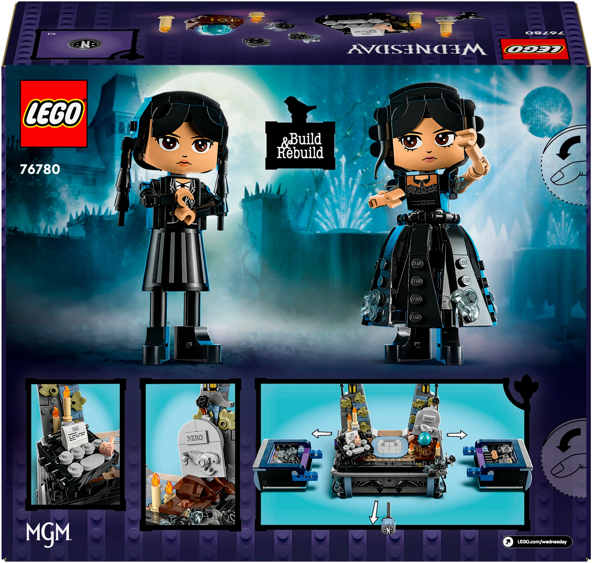 LEGO® Konstruktionsspielsteine »Wednesday Addams Baufigur (76780), LEGO Wednesday«, (702 St.), Made in Europe