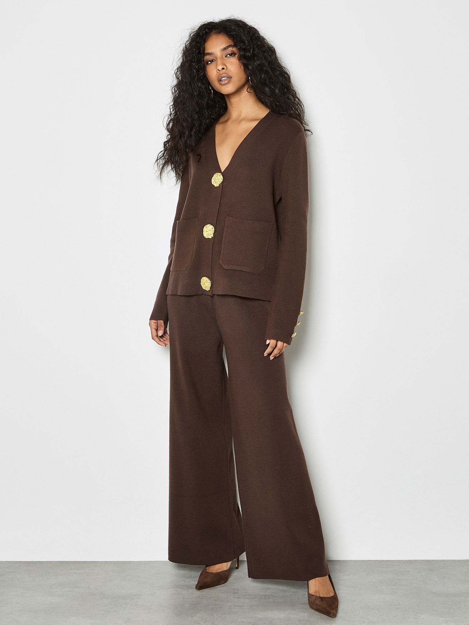 Apricot Cardigan "Cardigan" mit übergroßen, gehämmerten Knöpfen