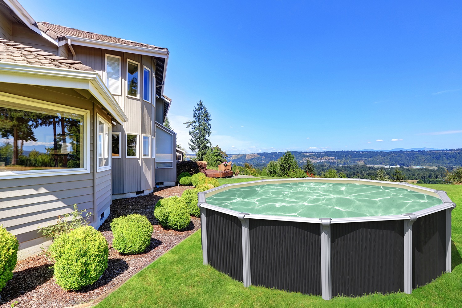 KWAD Rundpool "Green line Evolution" 5,5x1,32 Design Folie in blau, sand od günstig online kaufen