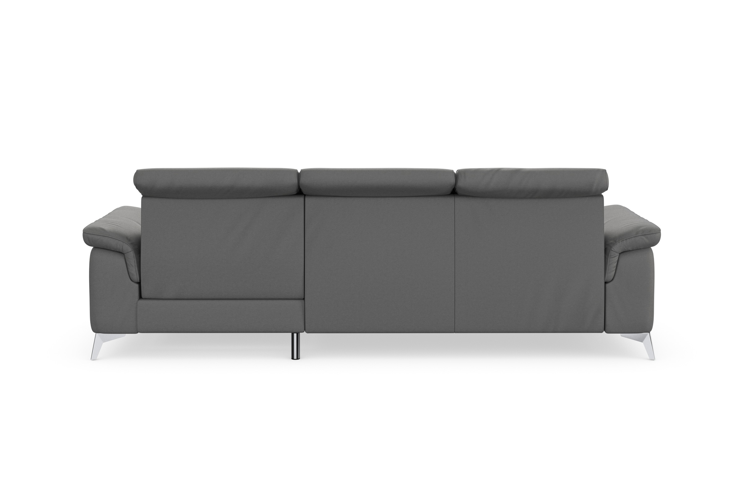 Ecksofa SIT & MORE "Sinatra L-Form", grau (steel), B:258cm H:85cm T:170cm, 100% Polyester, Sofas, Ecksofa, mit Recamiere, optinal mit Kopfteilverstellung und Armteilfunktion 3