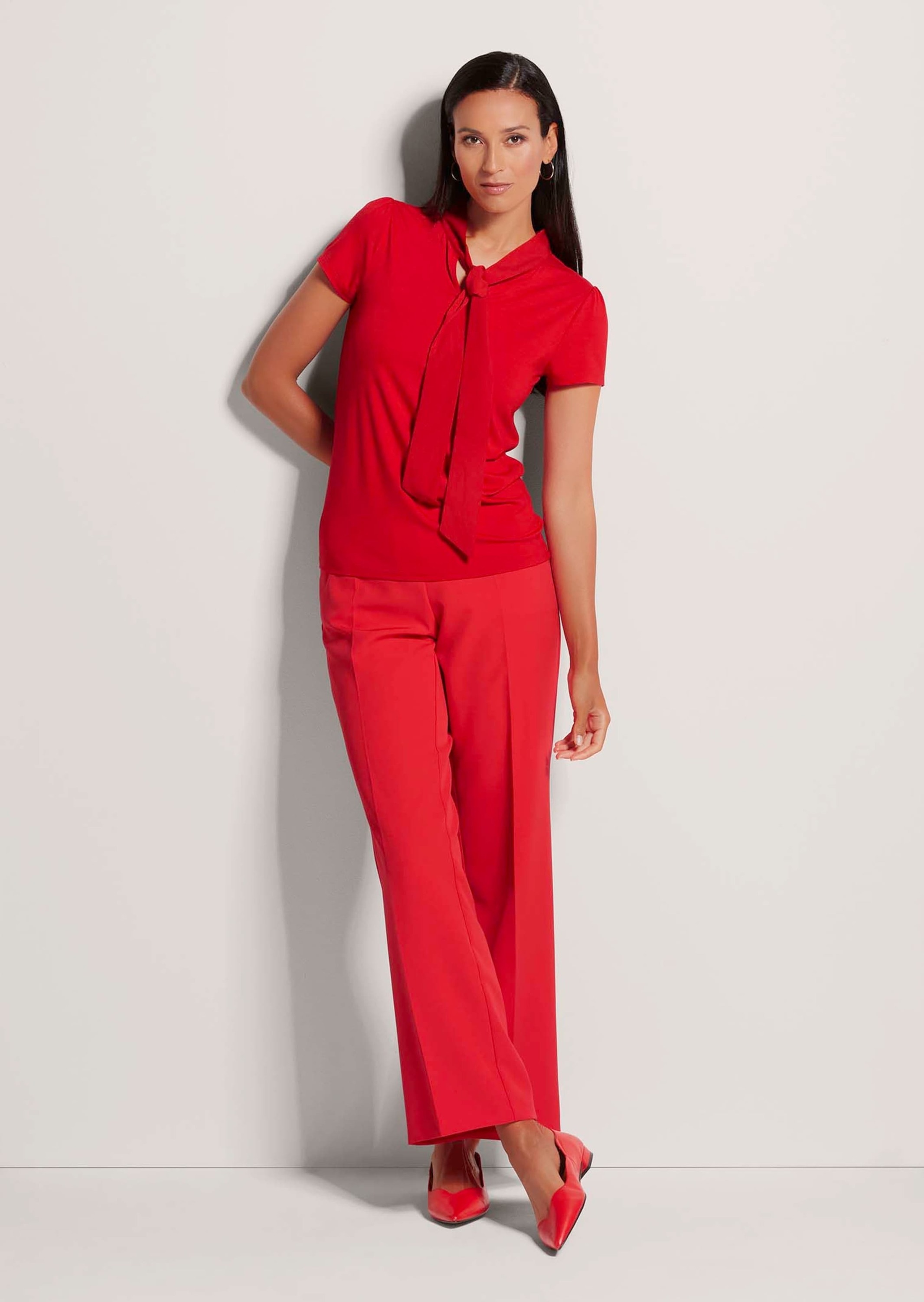 MADELEINE Kurzarmshirt "Blusenshirt Kurzarmoberteil mit Schluppe" Glanzbänd günstig online kaufen