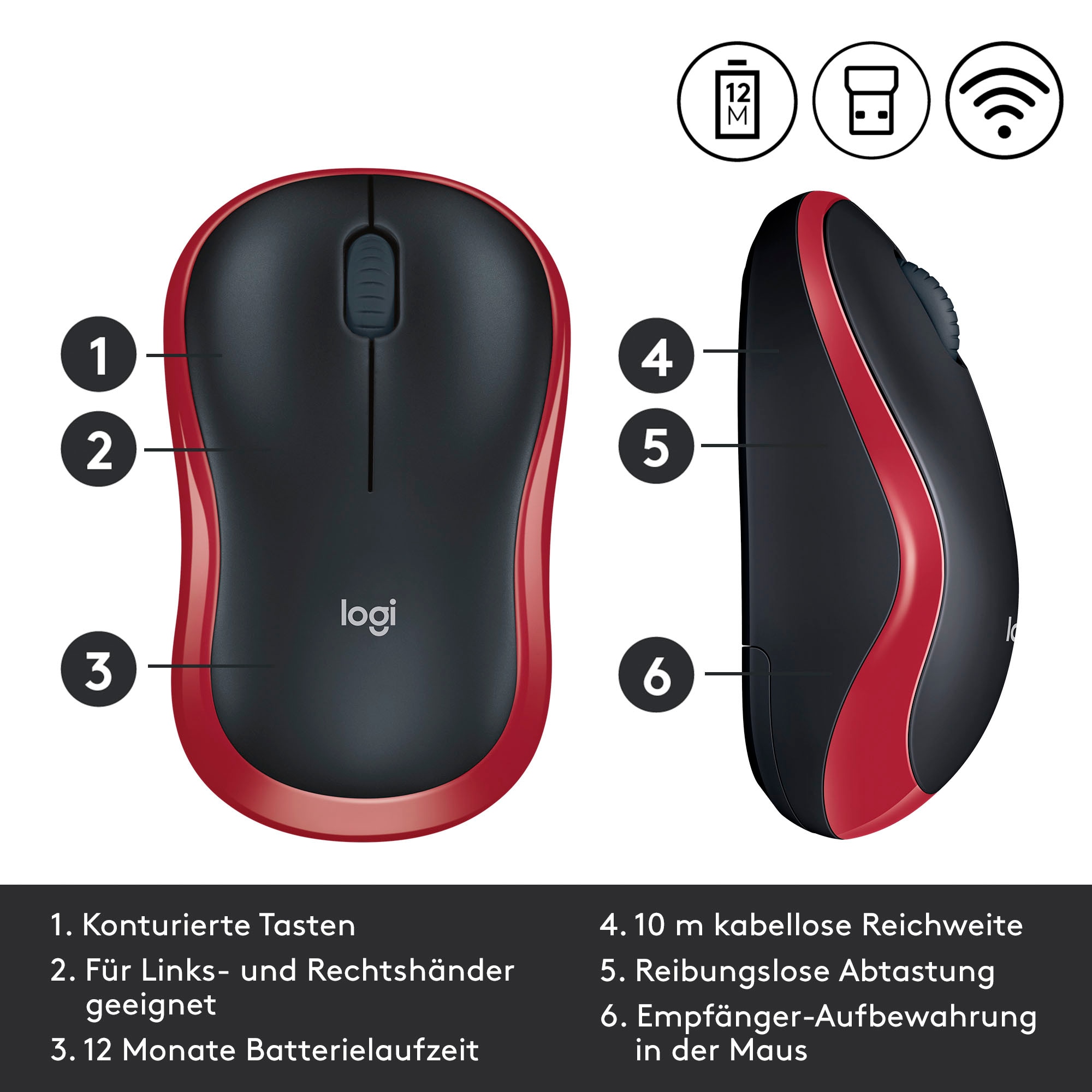 Logitech Maus »M185«, Funk