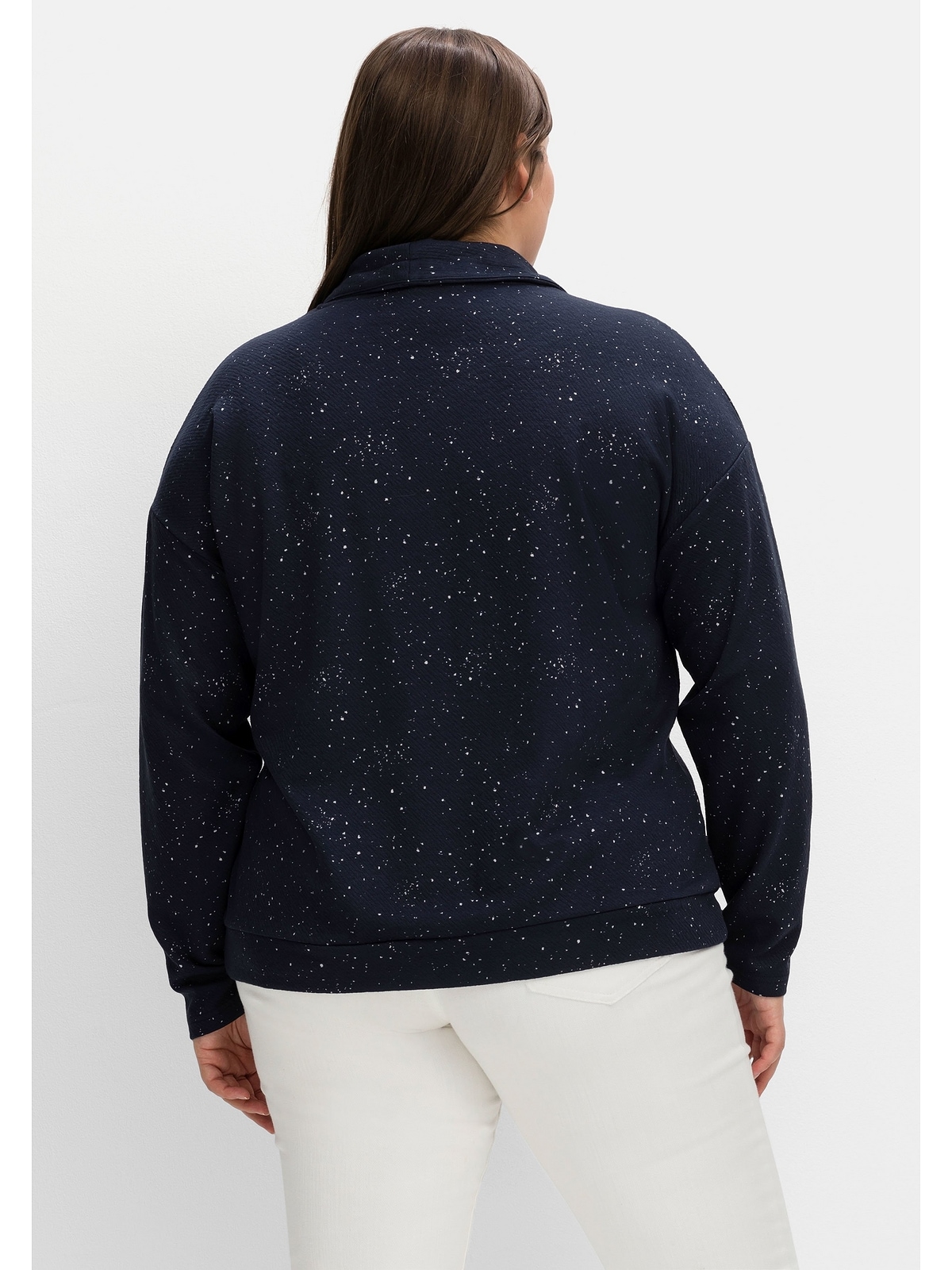 Sheego Sweatshirt »Große Größen«, mit Minimalprint, in Struktur-Qualität