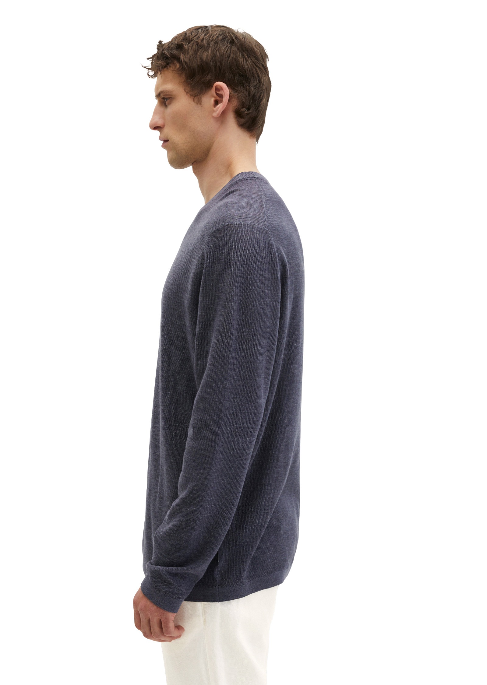 Marc O'Polo Rundhalspullover »aus Bio-Baumwolle und Leinen«