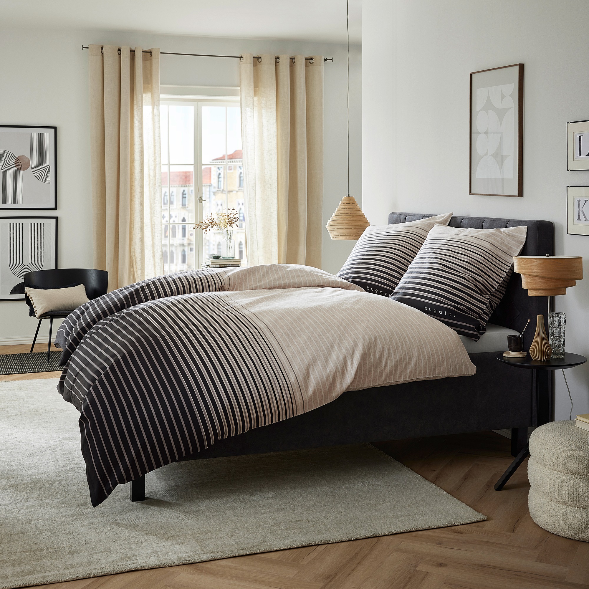 bugatti Bettwäsche "Satinbettwäsche bugatti" 2 Stk. mit elegantem Farbverla günstig online kaufen