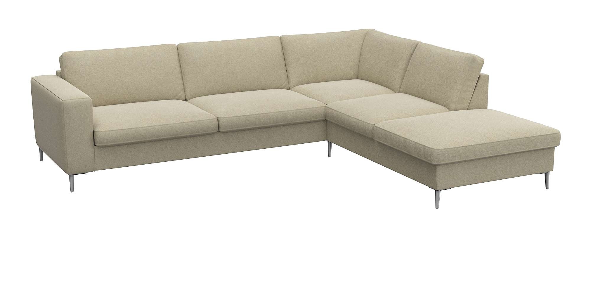 FLEXLUX Ecksofa »Fiore, super Sitzkomfort durch Kaltschaum im Sitz, L-Form«, breite Armlehnen, Füße Alu