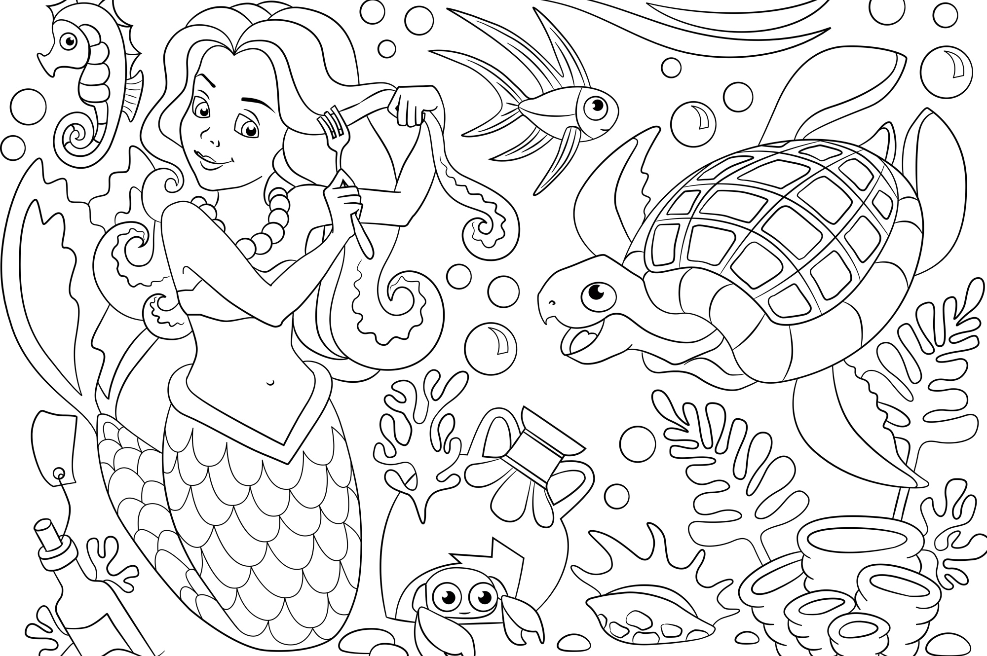 queence Wandsticker »Meerjungfrauen Unterwasserwelt«, (1 St.), DIY-Wandsticker zum Bemalen
