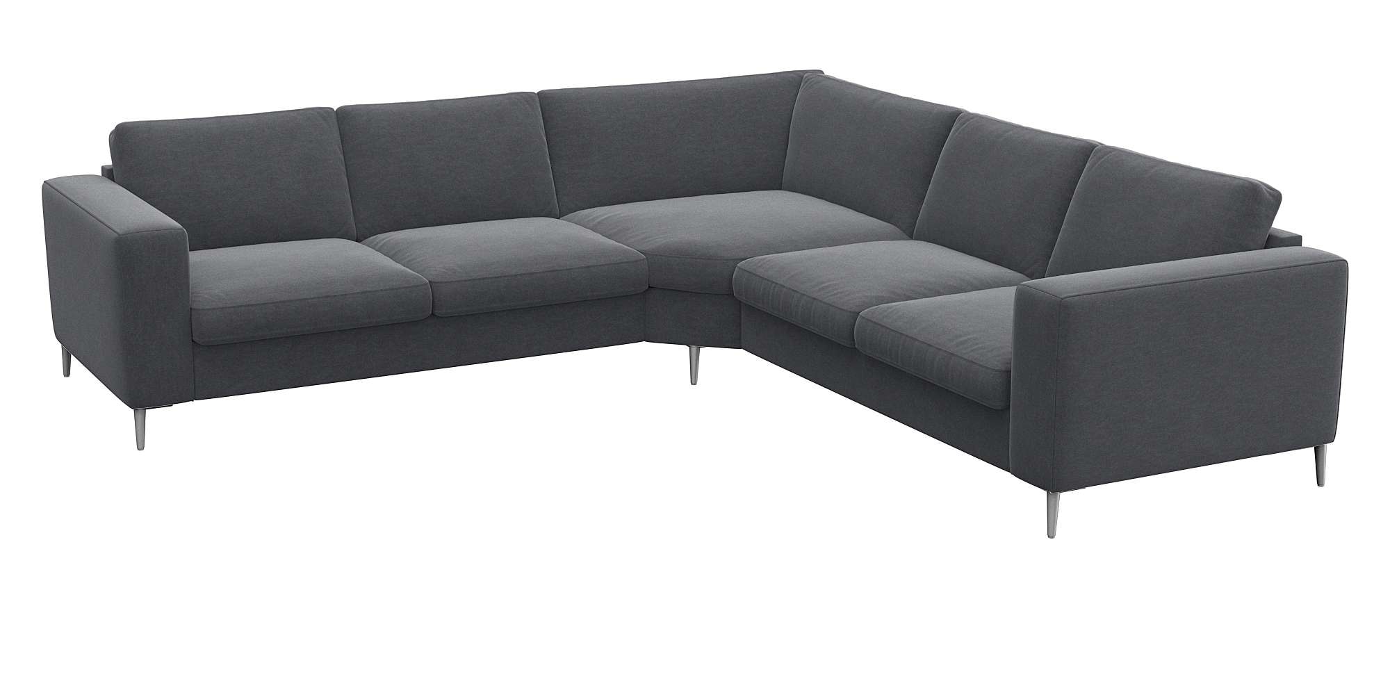 FLEXLUX Ecksofa »Fiore, gleichschenklig, super Sitzkomfort durch Kaltschaum im Sitz«, breite Armlehnen, Füße Alu