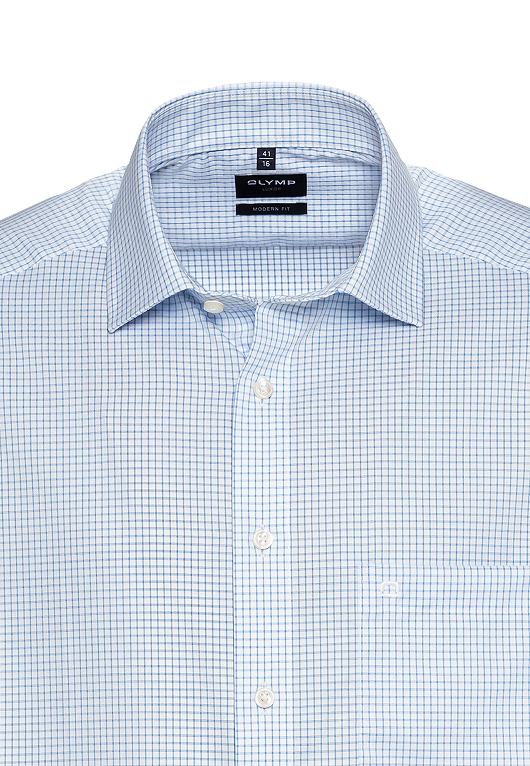 OLYMP Luxor Modern Fit Herrenhemd Blau 39 8