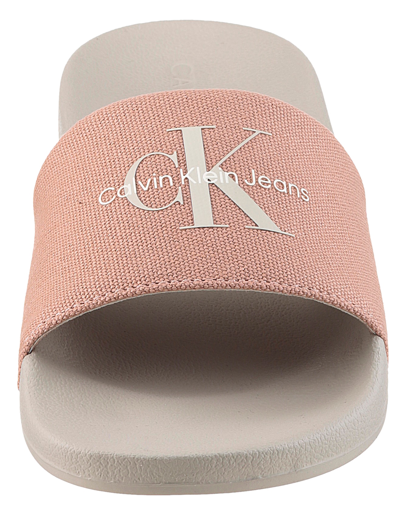 Calvin Klein Jeans Pantolette »SLIDE MONOGRAM WMNS«  , Poolslides, Schlappen, Sommerpantolette, Strandschuh zum Schlupfen