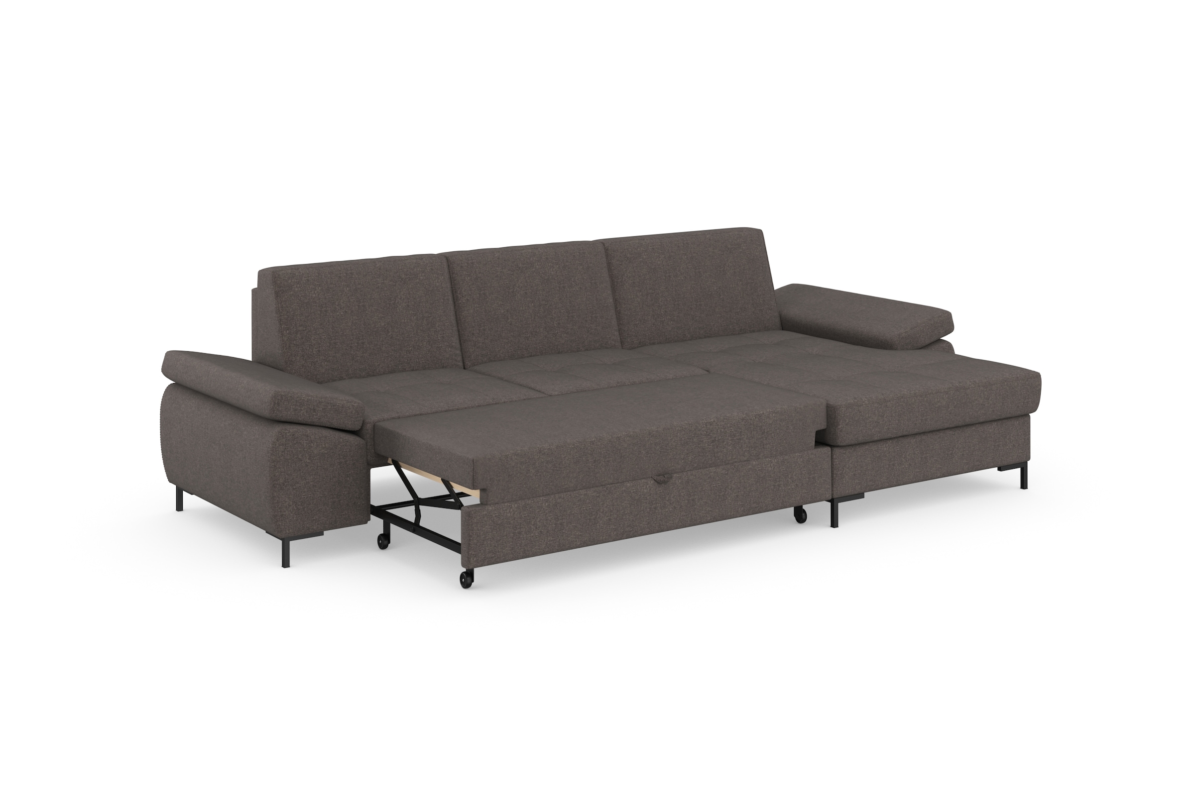 DOMO collection Ecksofa »Capelo L-Form«, mit Armteilverstellung, wahlweise mit Bettfunktion, Federkern