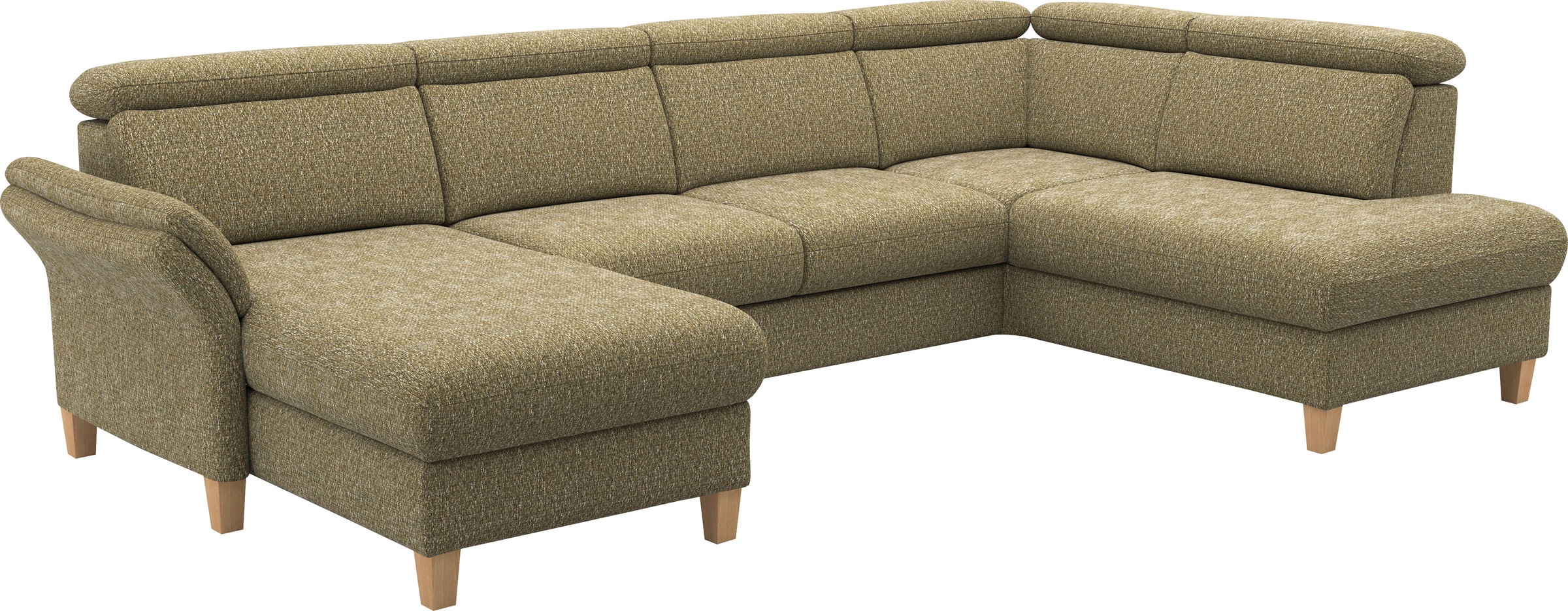 Thumbnail - Home affaire Wohnlandschaft "Glendale, U-Form" inkl. Kopfteilverstellung, wahlweise mit Vorziehsitz und Bettkasten