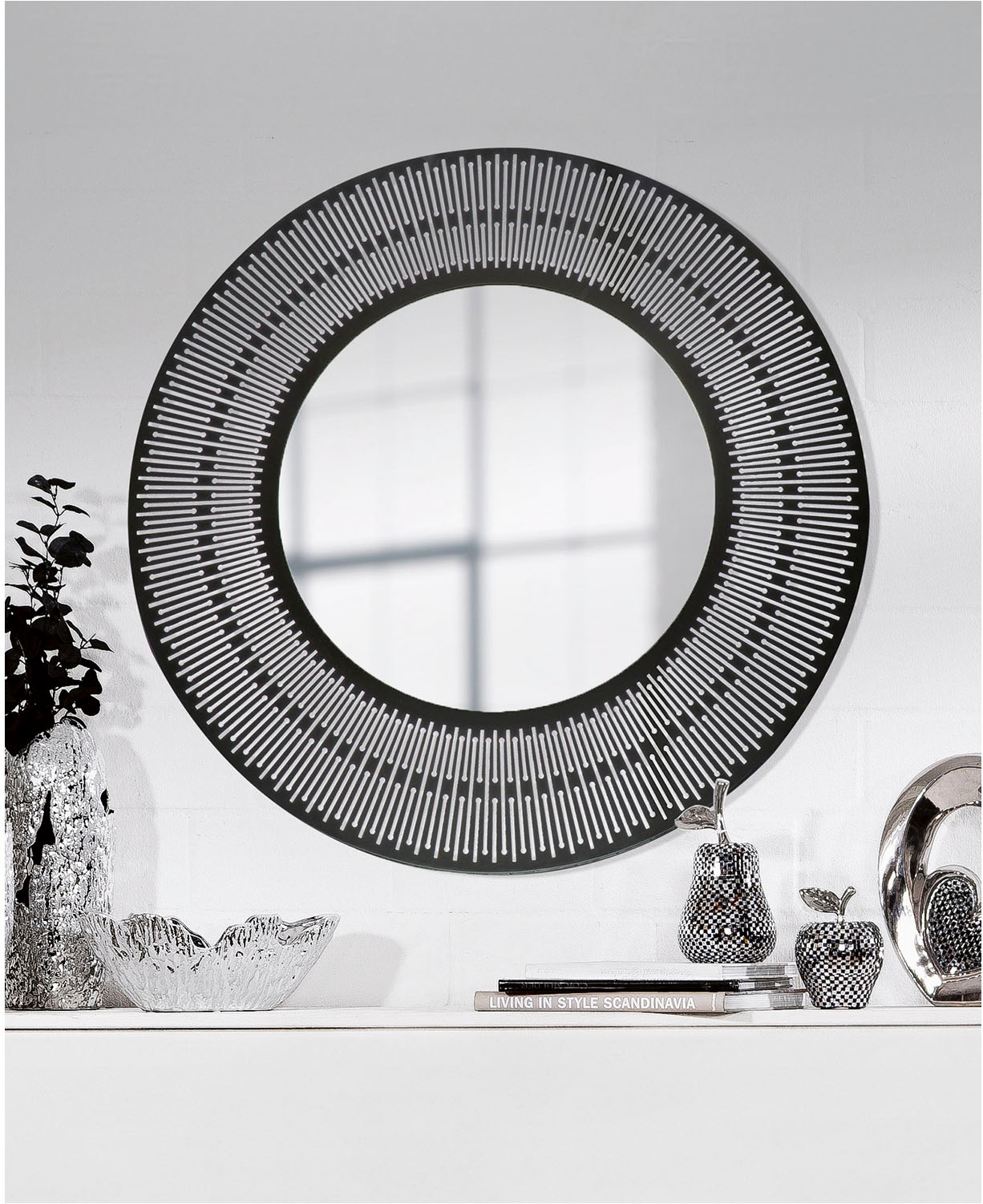 Casablanca by Gilde Wandspiegel "Spiegel rund Como schwarz H. 76 cm", (1 St günstig online kaufen
