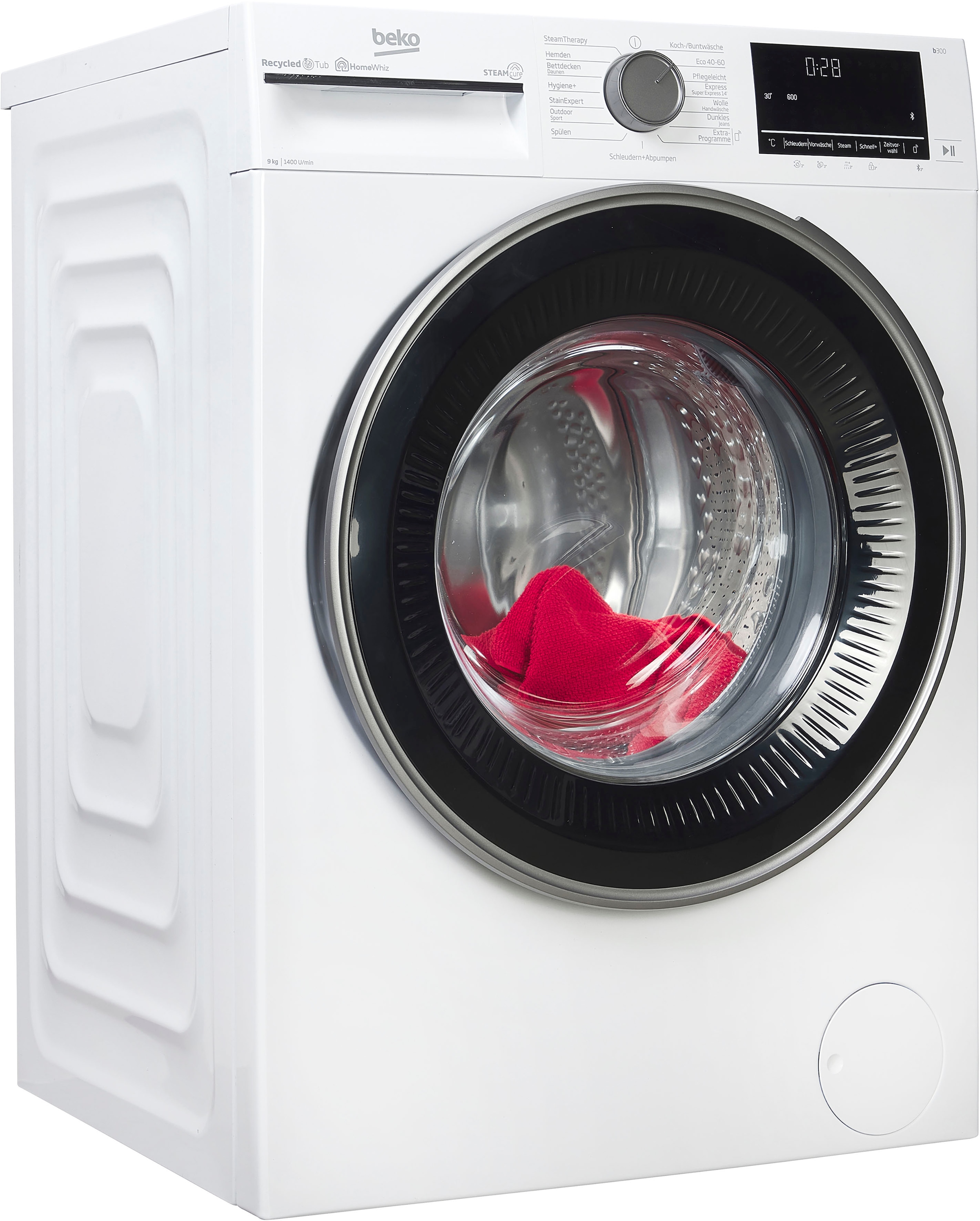 BEKO Waschmaschine b300 "B3WFU59415W2", 9 kg, 1400 U/min, SteamCure - 99% allergenfrei