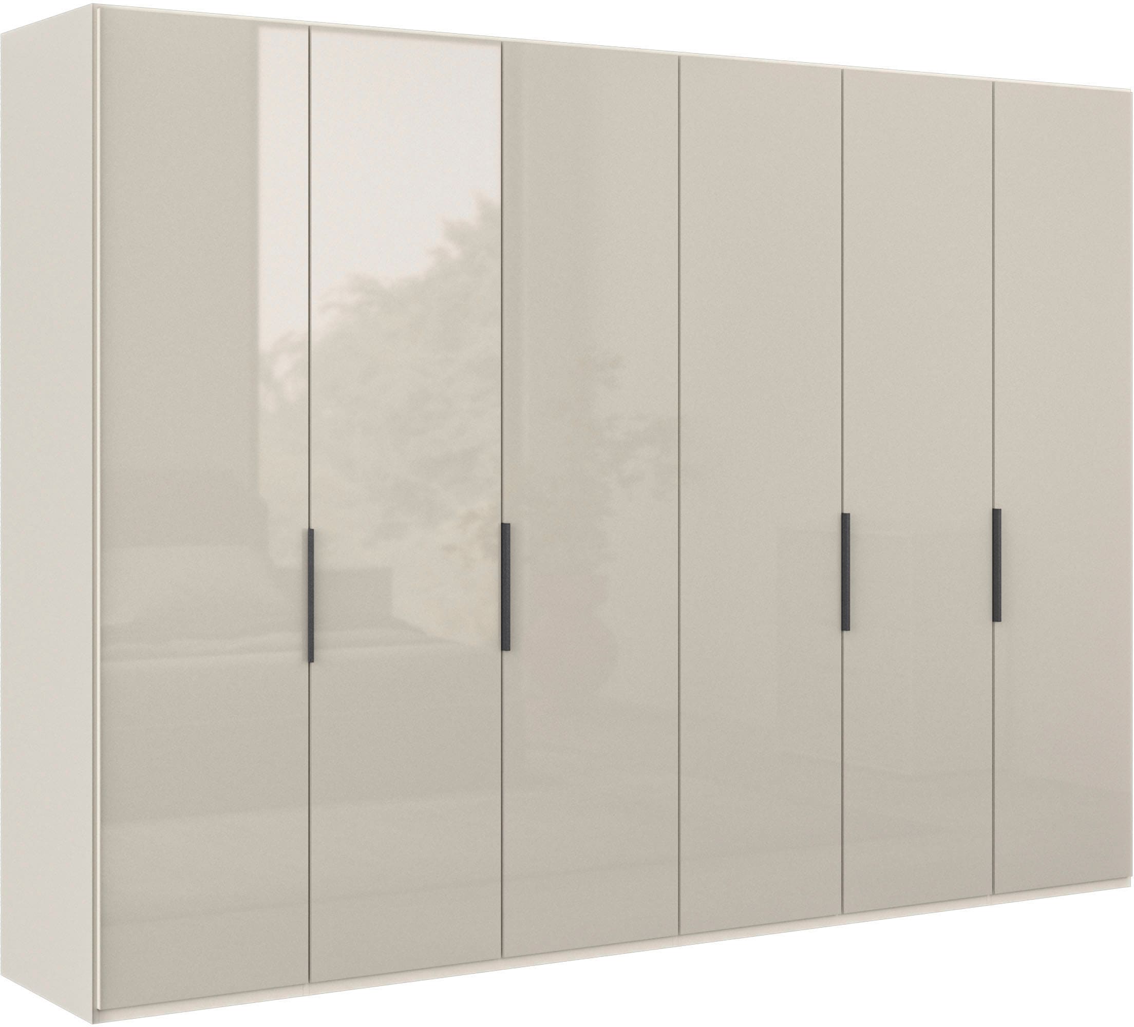 WIEMANN "Ohio, Kleiderschrank, Schrank, Garderobe, mit Glasfront, 300 cm" inklusive Einlegeböden & Kleiderstangen, 2 Höhen, MADE IN GERMANY, inklusive Türdämpfung, hochwertige Glasfront