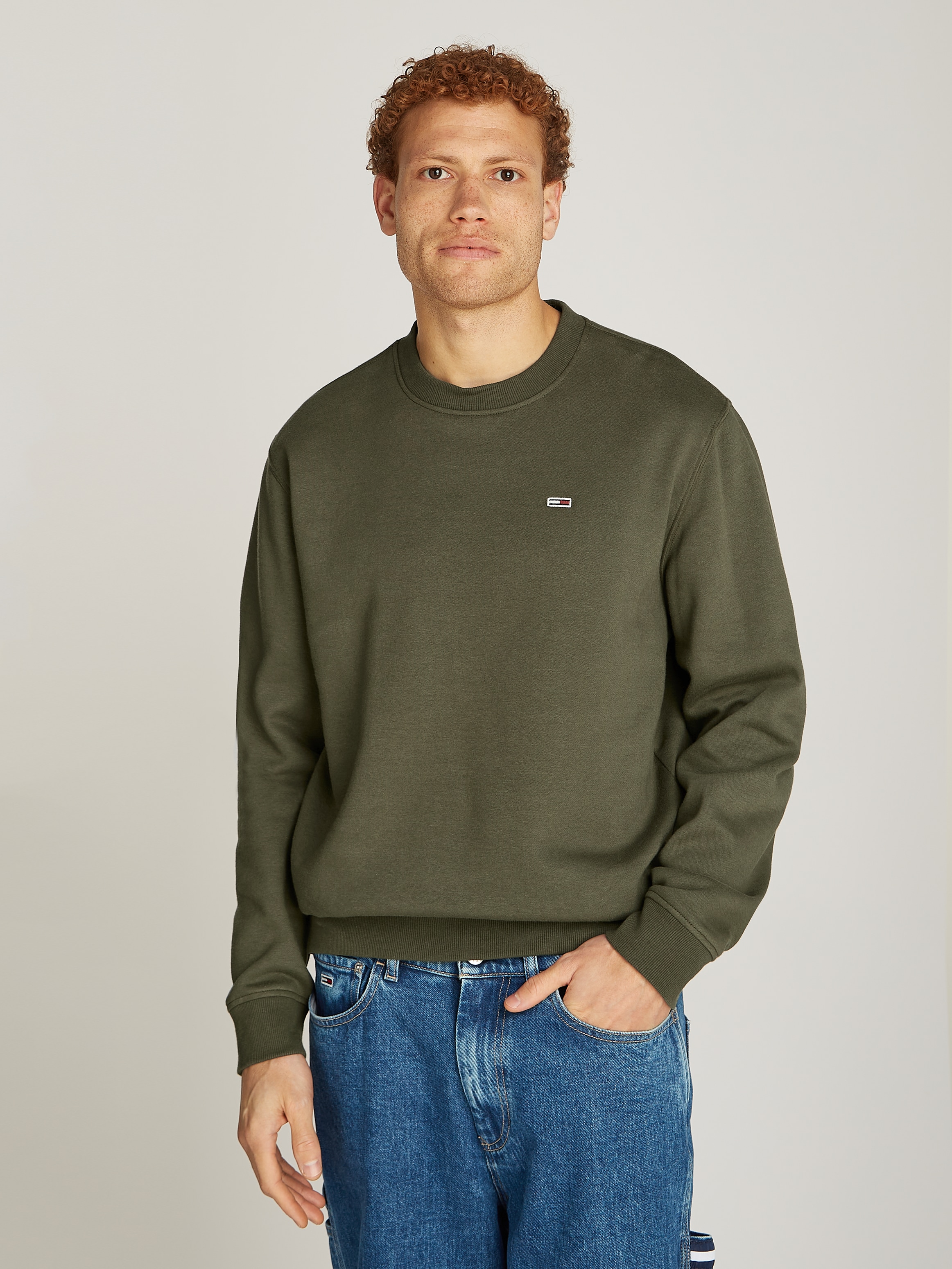 Tommy Jeans Sweatshirt "TJM REG S FLAG CREW", mit bestickten Markenlogo auf günstig online kaufen