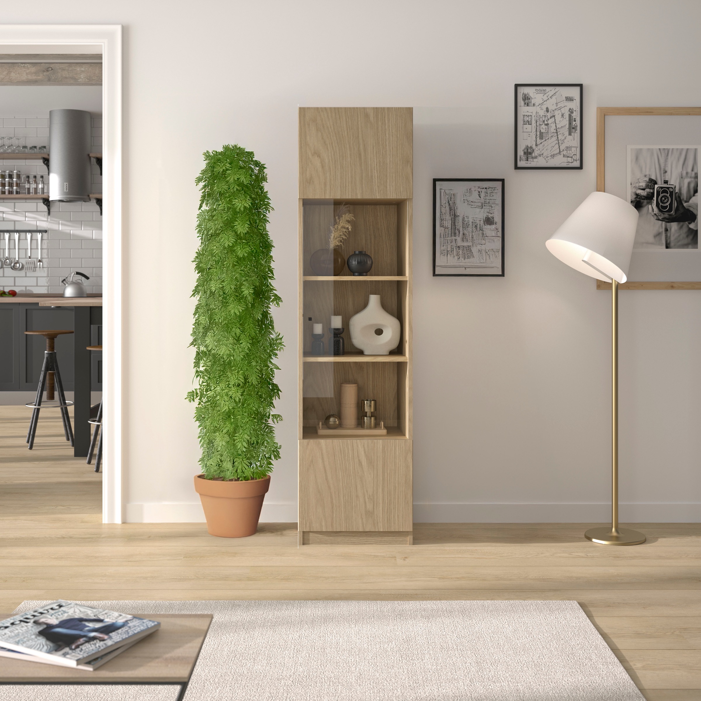 Gami Vitrine "Vitrine Iris mit 1 Tür" Funktionale Vitrine mit Glastür günstig online kaufen