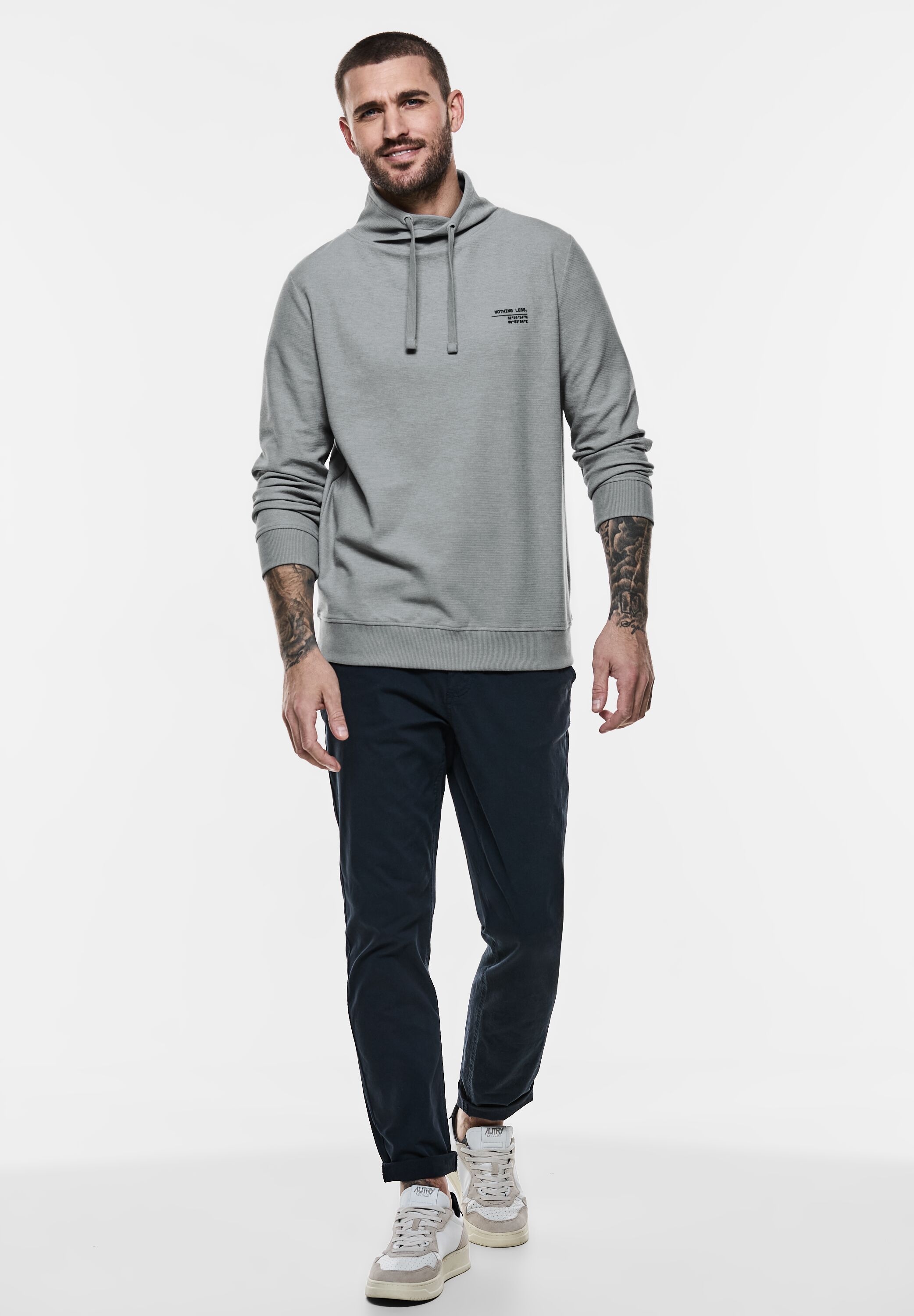STREET ONE MEN Sweatshirt, im angenehmen Materialmix