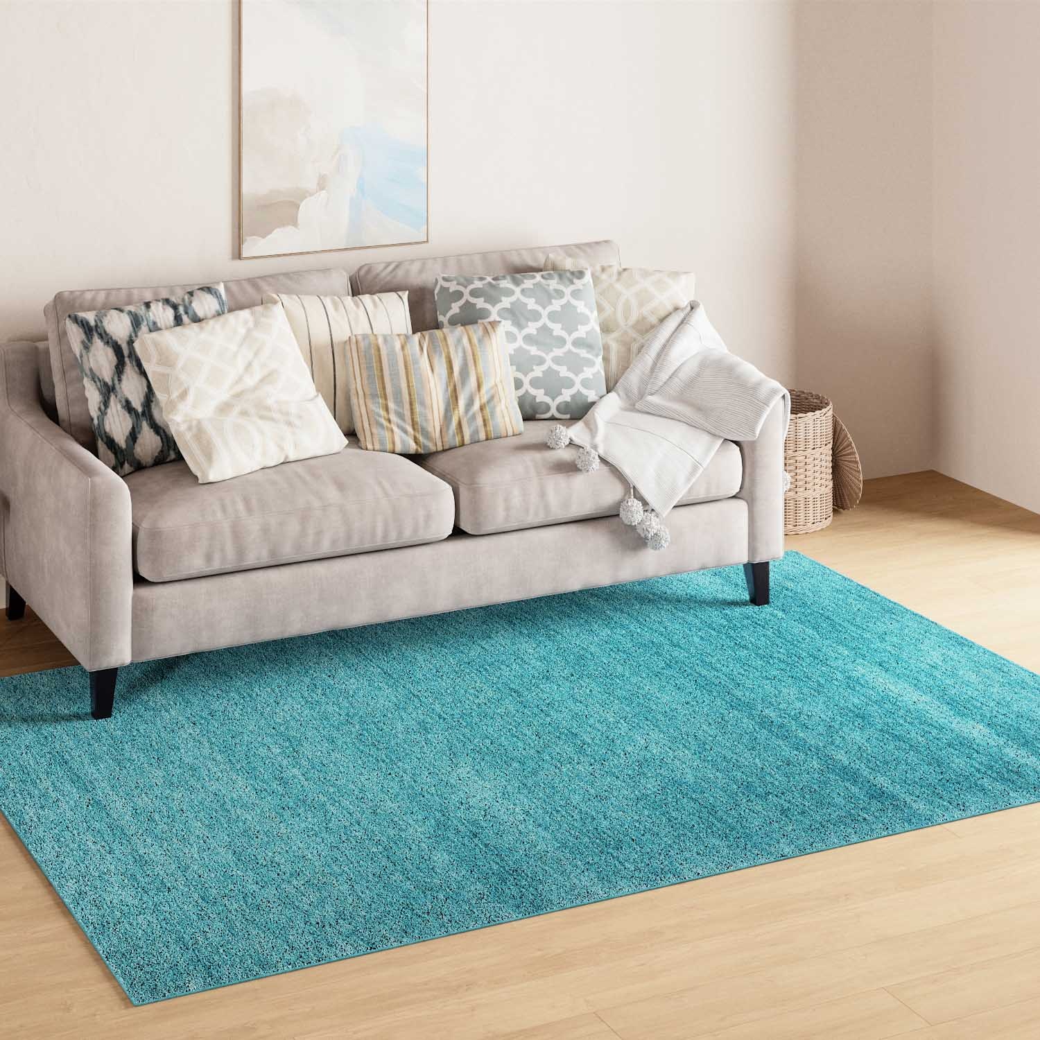 morgenland Wollteppich »Uni - Gabbeh Teppich - Softy«, quadratisch, 1,6 mm Höhe, Gabbeh Optik, Uni Farben, reine Wolle, sehr weicher Flor, Wohnzimmer