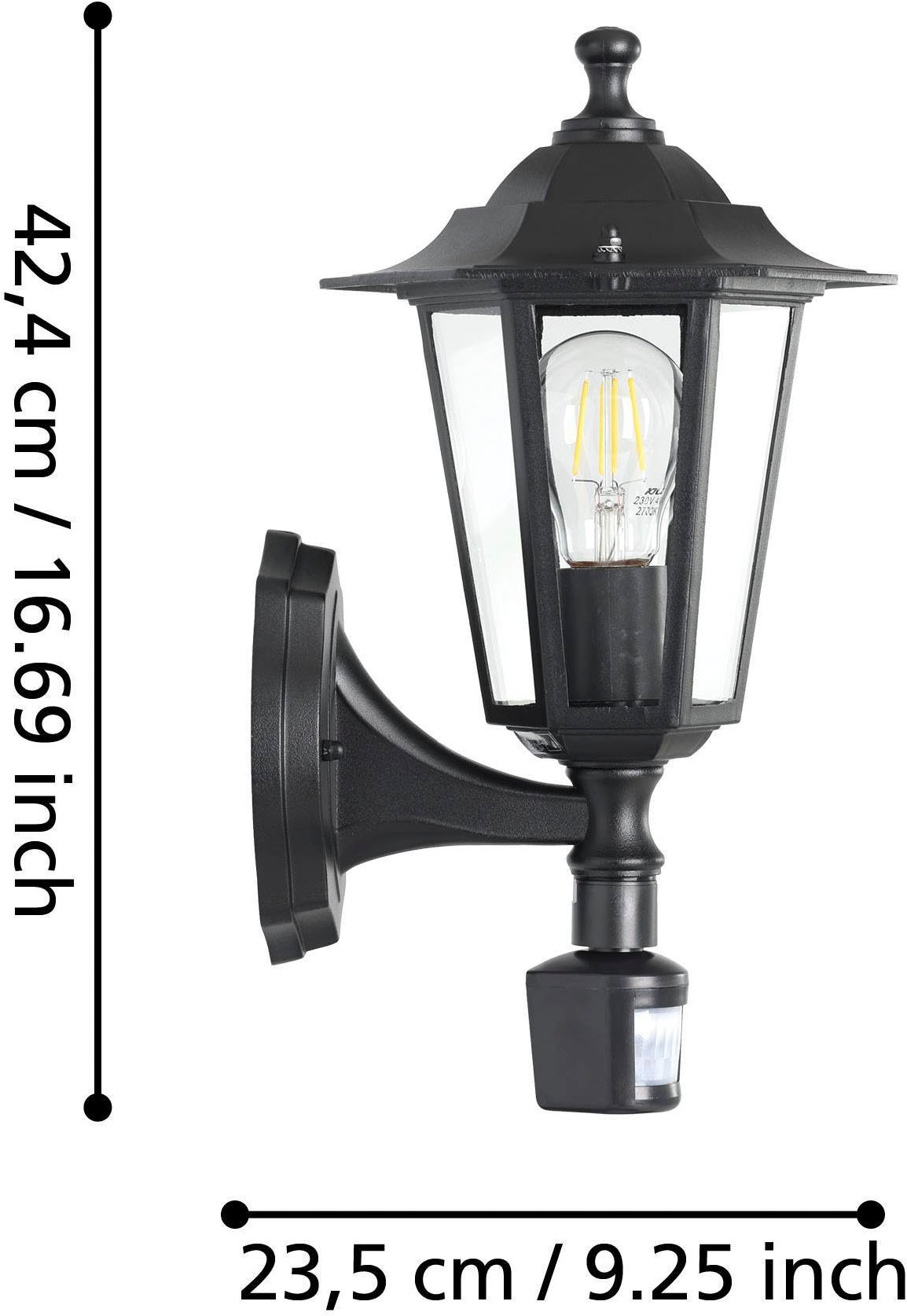 EGLO Wandleuchte »Laterna 4 Außen-Wandlampe, Außenleuchte, Aluguss und Glas, E27, IP44« E27 1 Stk.