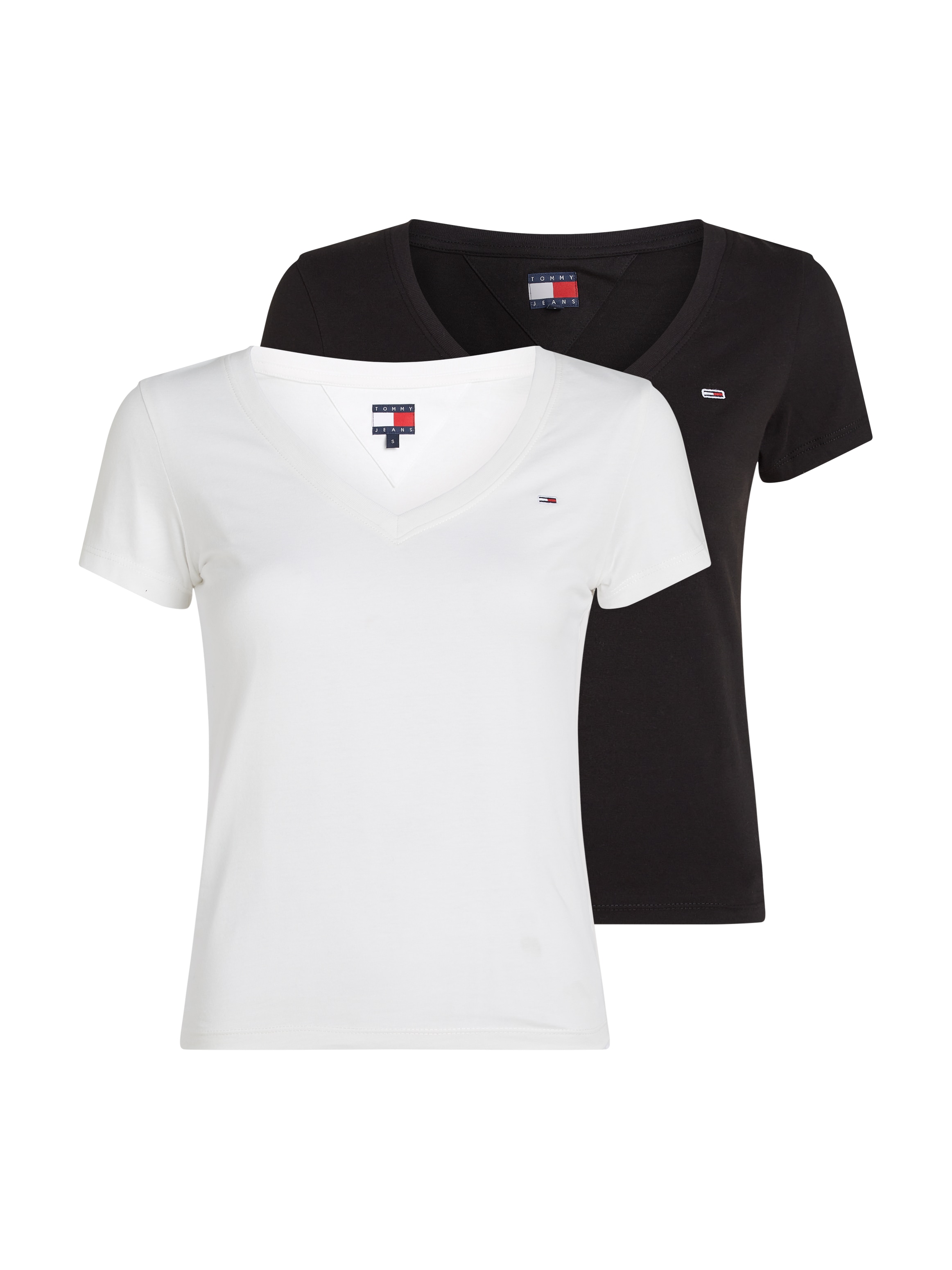 Tommy Jeans T-Shirt "TJW 2PACK V-NECK TEE", mit Logostickerei günstig online kaufen