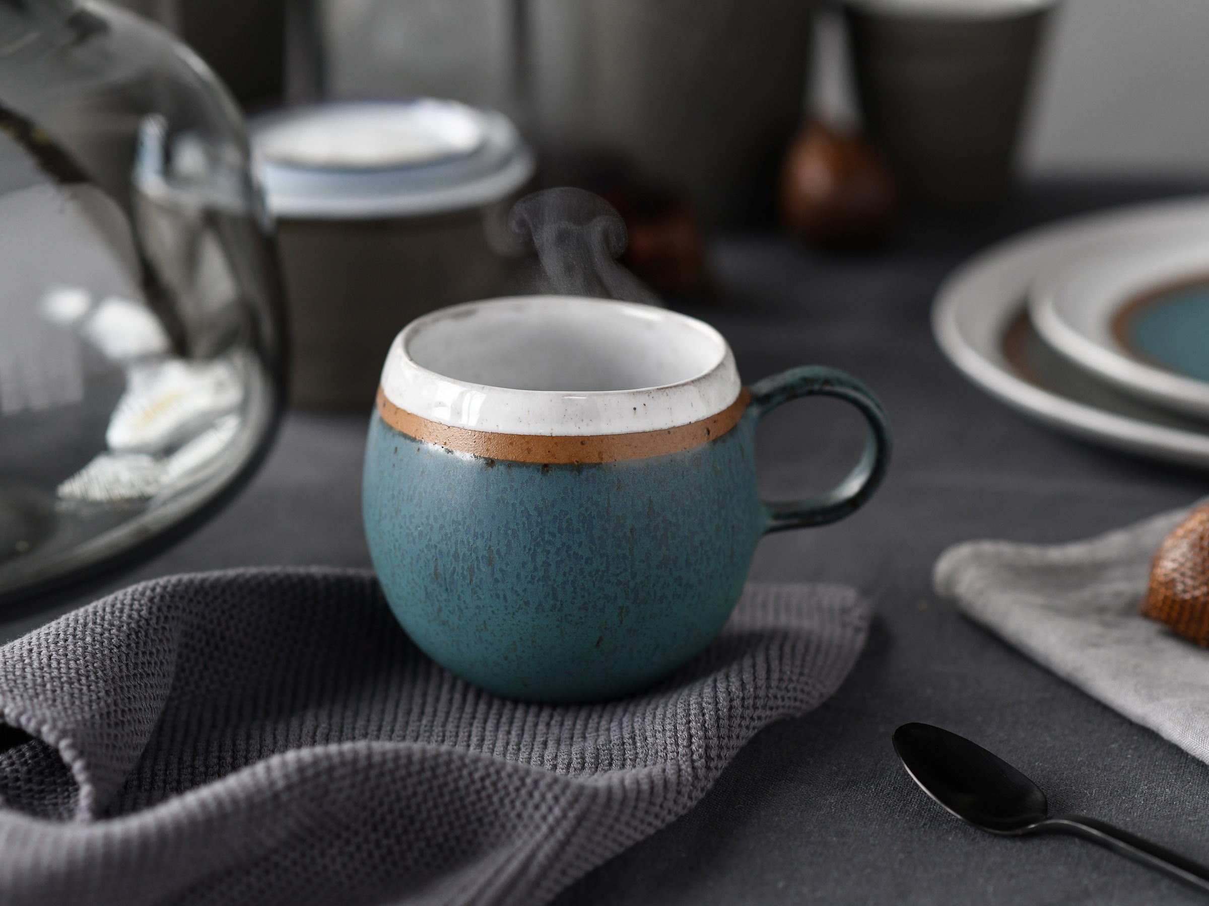CreaTable Kombiservice »Fjord Bunt, Service, 16-tlg.« Skandinavisches Design, Reativglasur