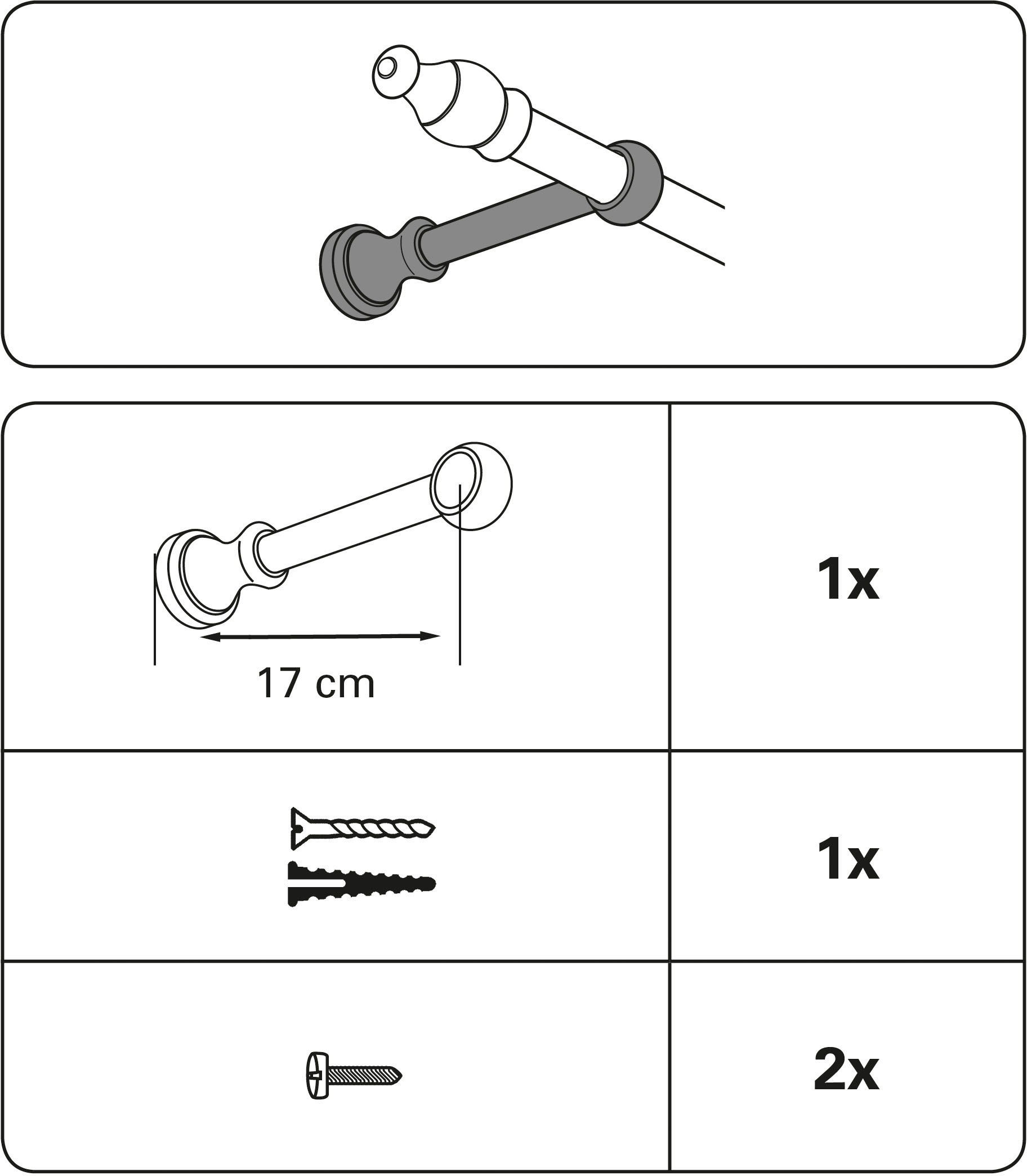 GARDINIA Gardinenstangenhalter "Träger geschlossen für Ø 28 mm" Serie Gardi günstig online kaufen
