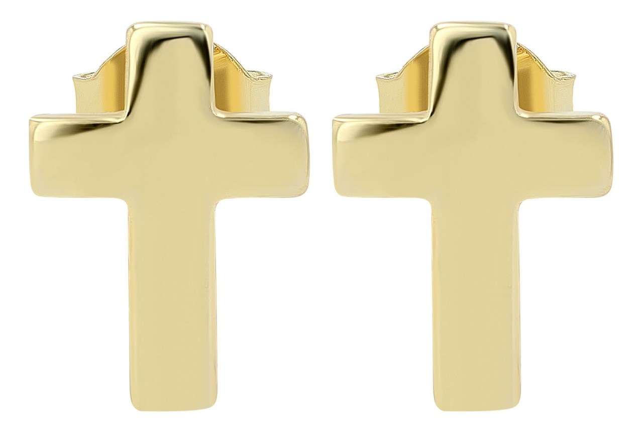Paar Ohrhänger ADELIA´S "Damen Ohrstecker aus 925 Sterling Silber mit Kreuz", silber, Ohrringe, Damen, Damen, Silber 925 (Sterlingsilber) 2