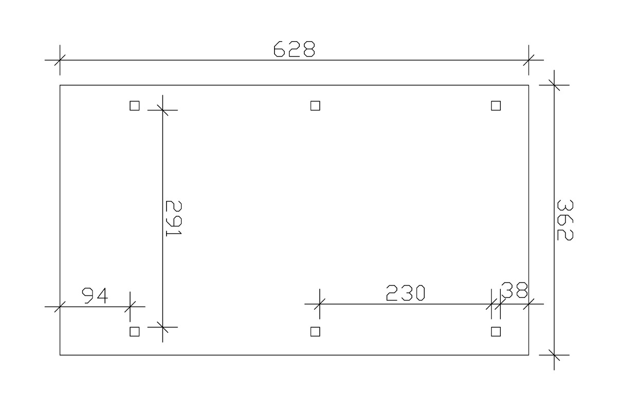Skanholz Einzelcarport »Wendland«, Leimholz-Nordisches Fichtenholz, 291 cm, dunkelgrau
