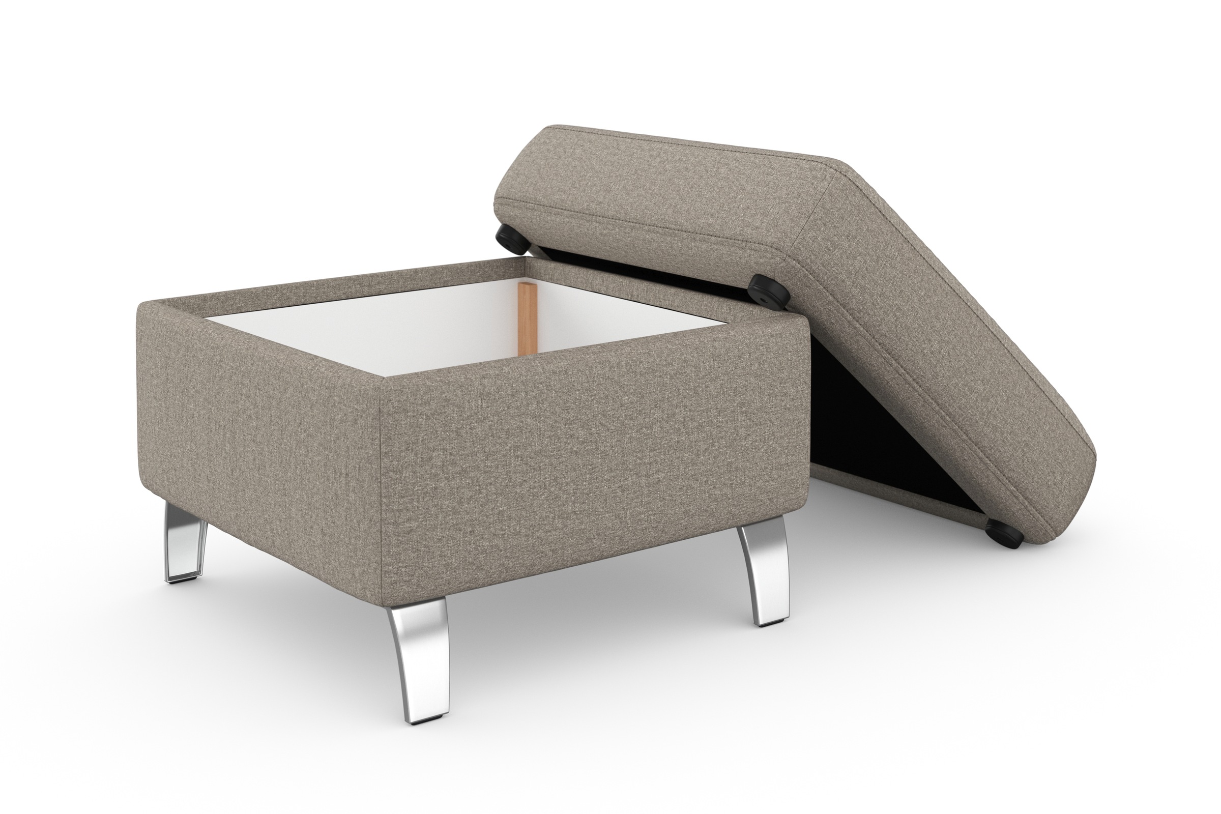 Stauraumhocker SIT & MORE "Visby", braun (latte), B:58cm H:48cm, Hocker, auch erhältlich in dem mit Wasser zu reinigendem "Soft clean" Bezug 3